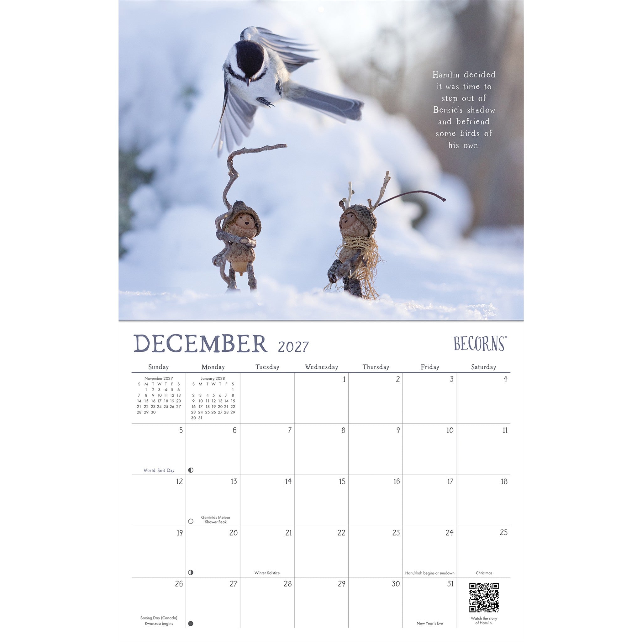 Becorns 2027 Wall Calendar