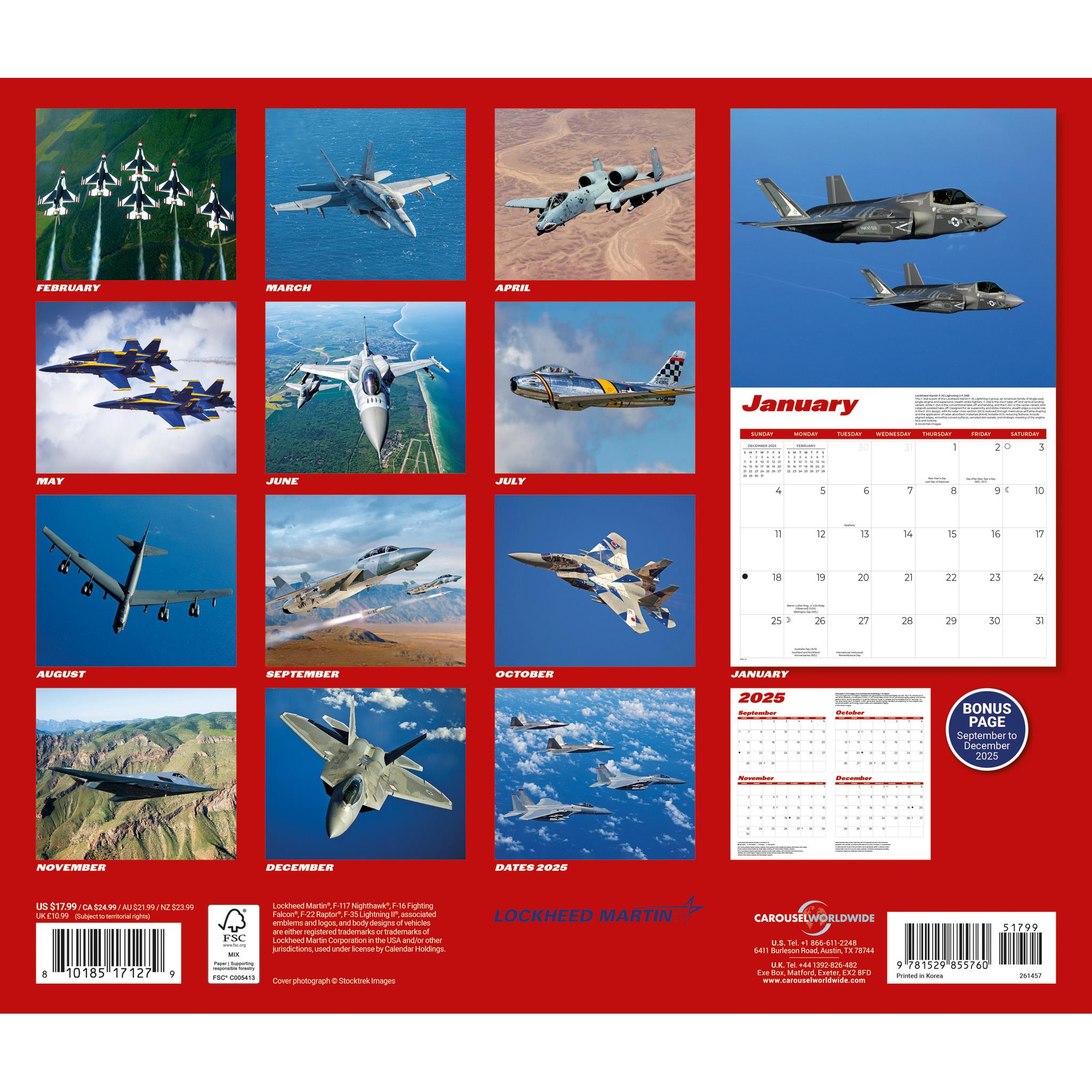 Calendrier mural Jets 2026