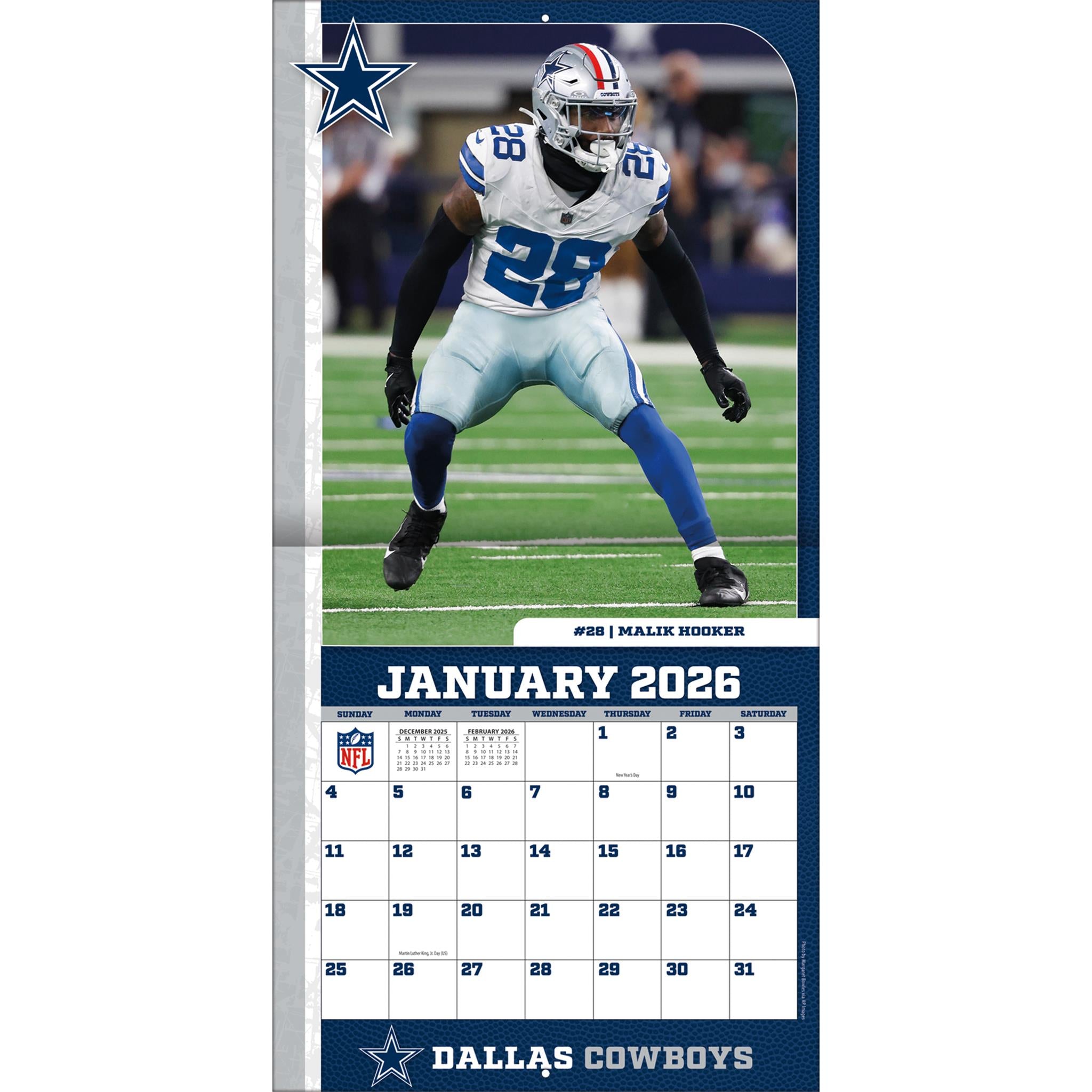 Calendrier mural NFL Dallas Cowboys 2026
