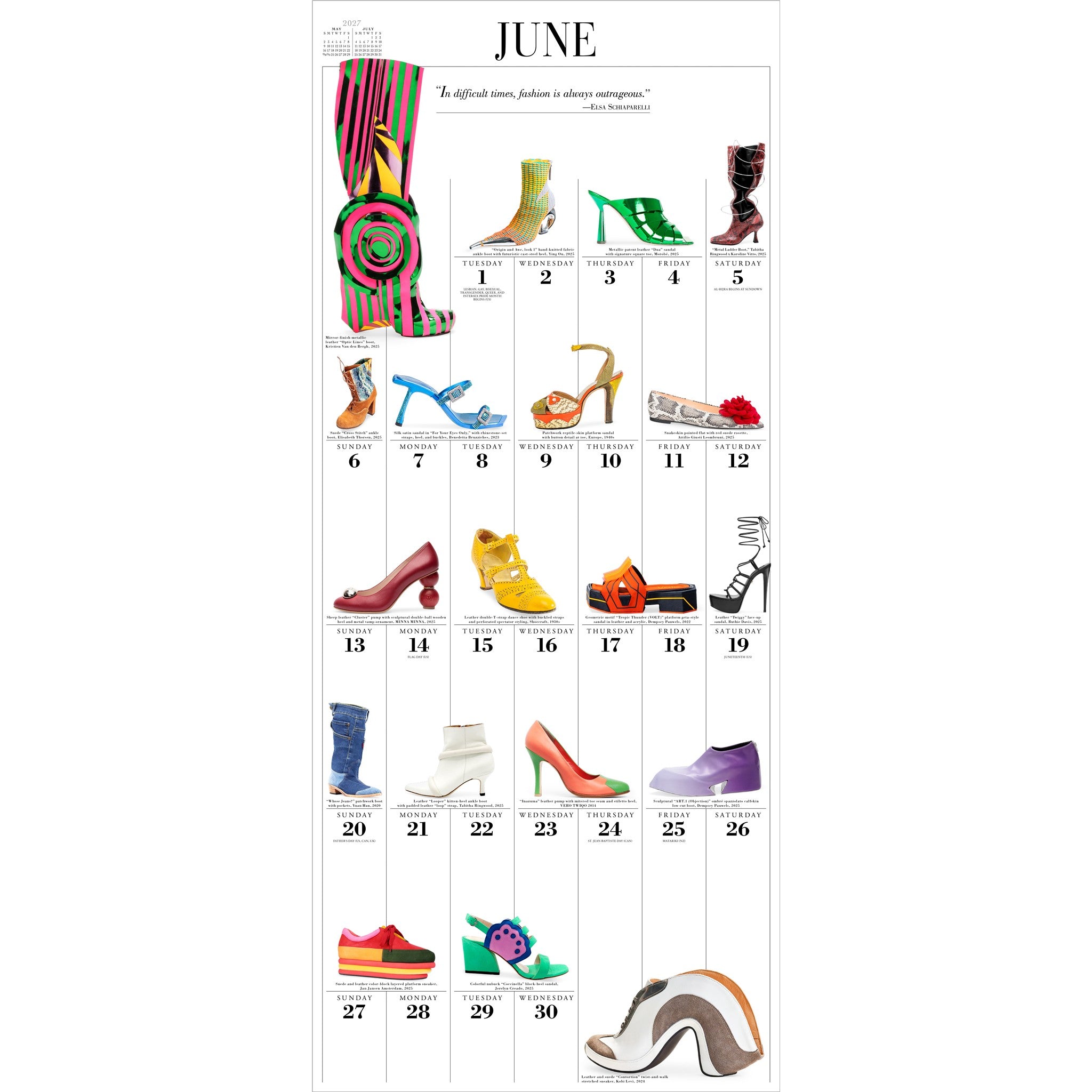 365 Days of Shoes 2027 Wall Calendar