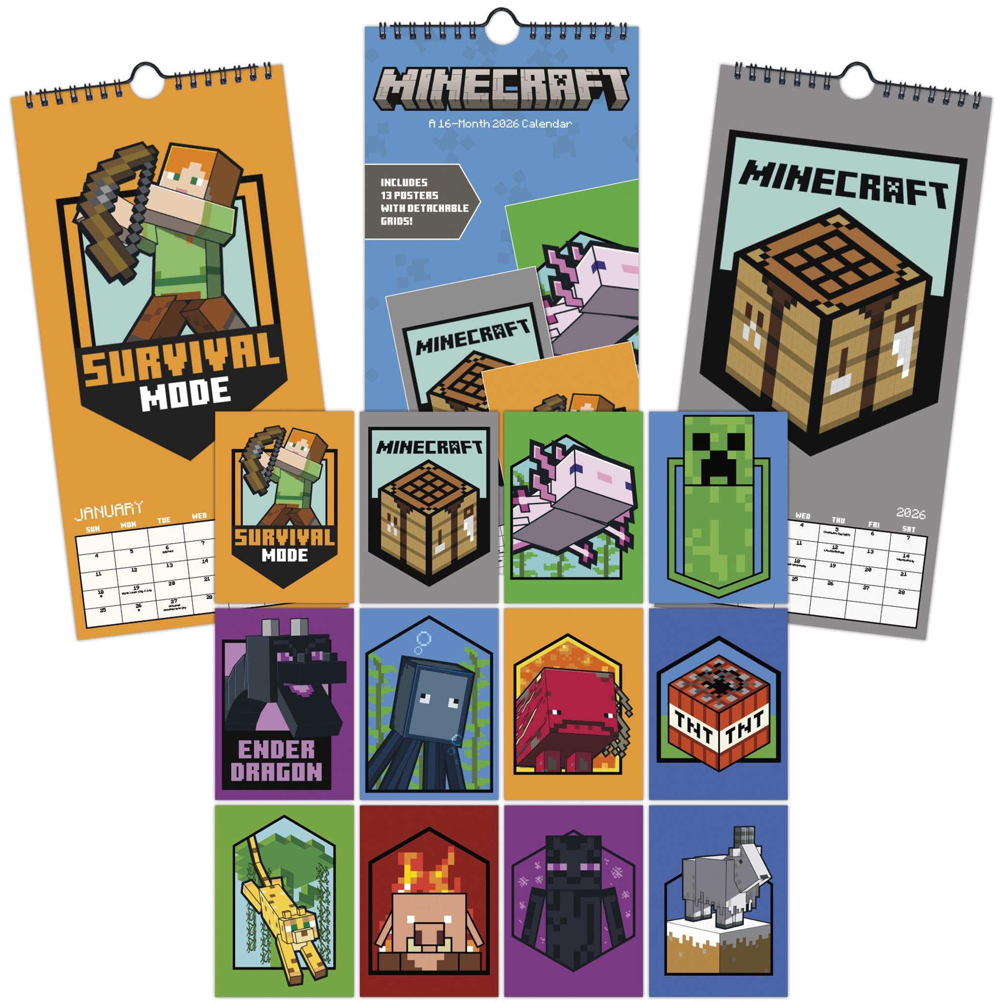 Minecraft 2026 Mini Poster Calendar