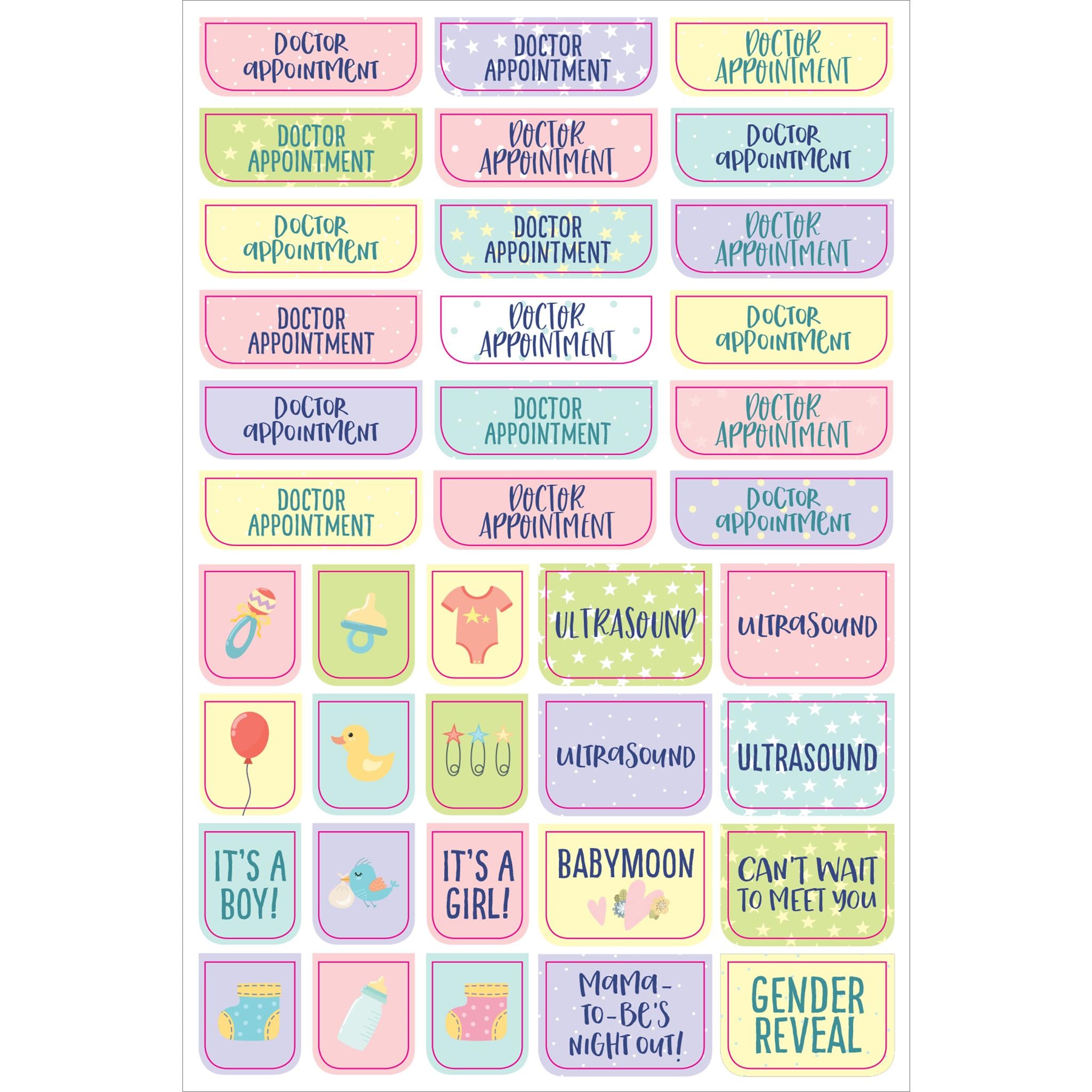 Autocollants pour agenda Grossesse et Première année de bébé