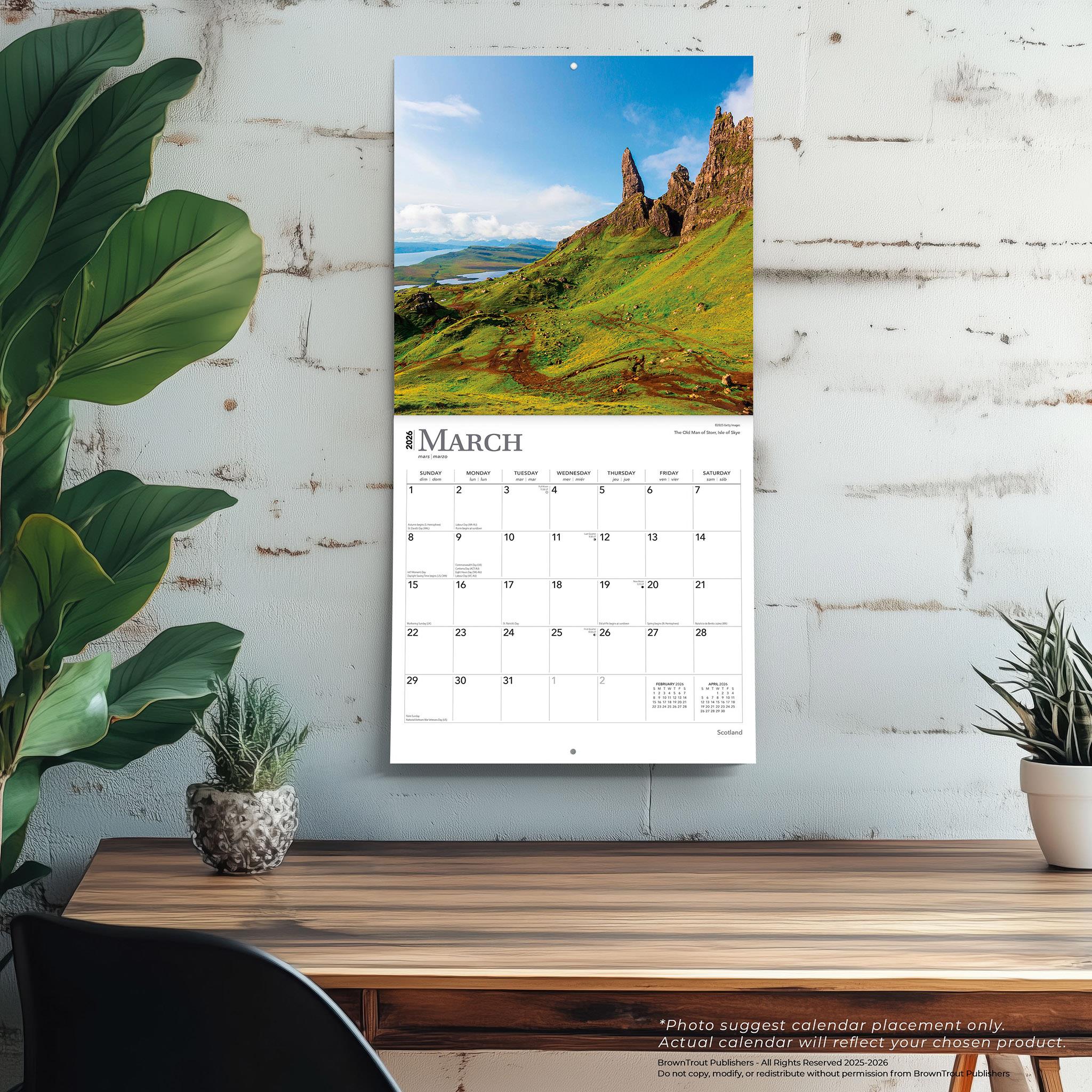 Scotland 2026 Wall Calendar