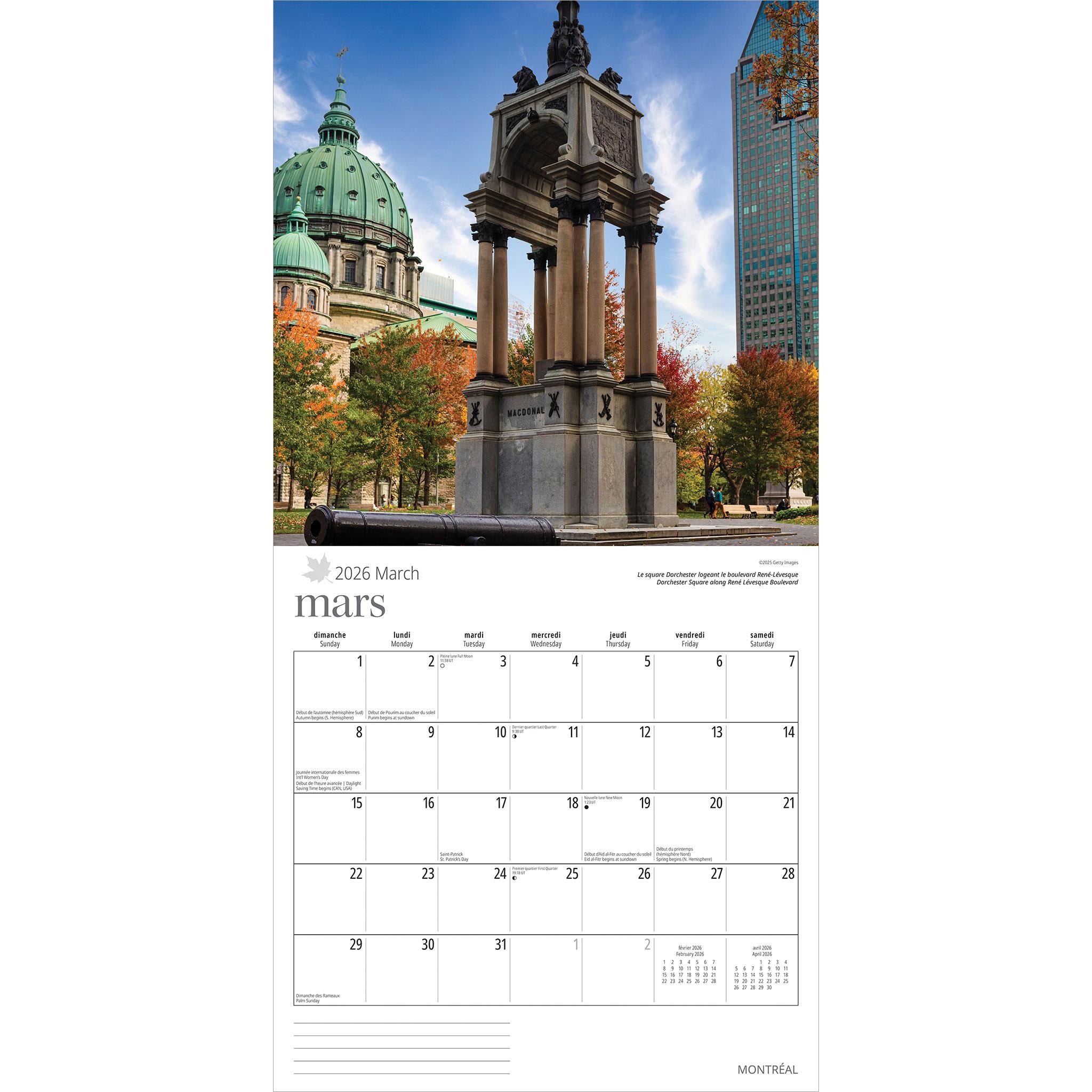 Montreal 2026 Wall Calendar
