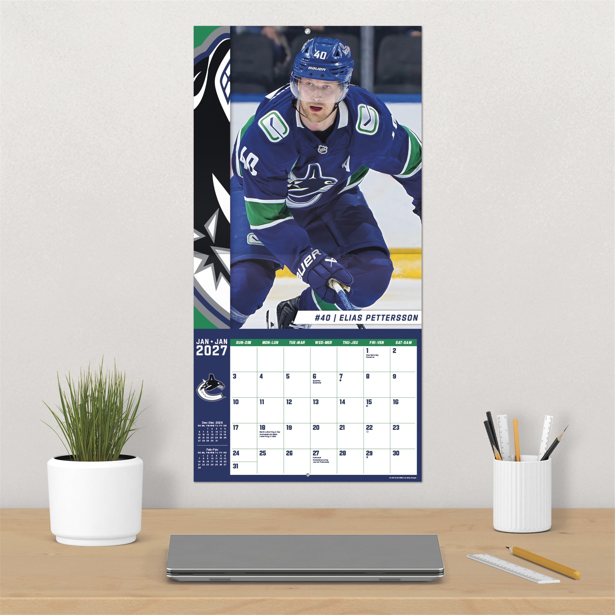 NHL Vancouver Canucks 2027 Wall Calendar