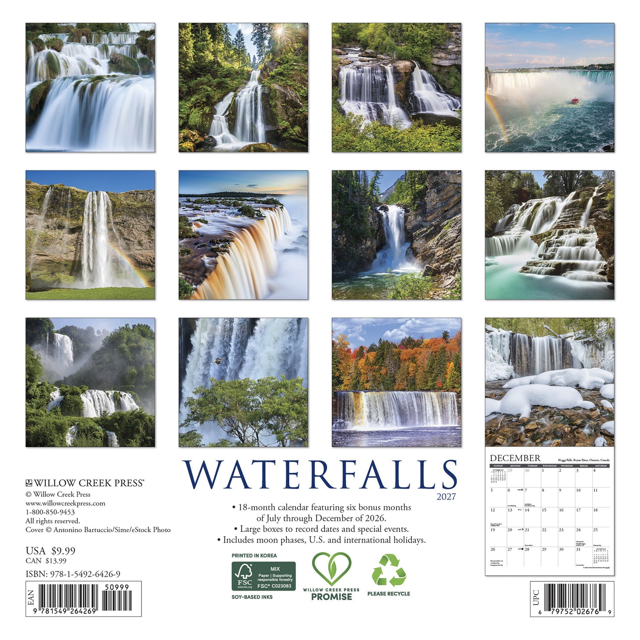 Waterfalls 2027 Mini Calendar - Online Only