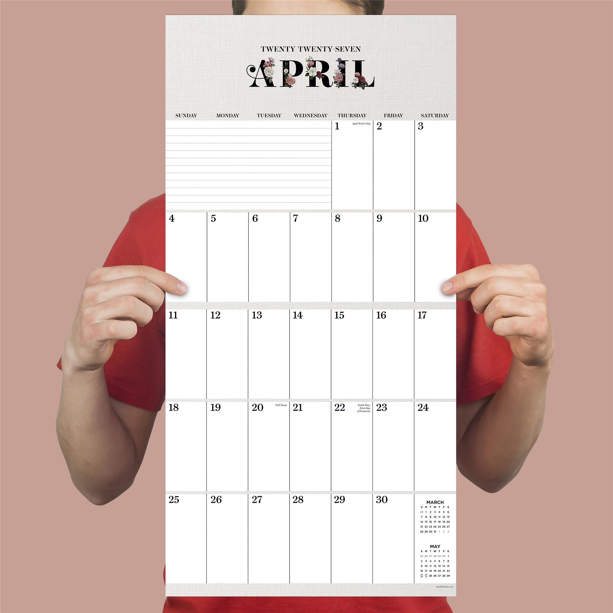 Big Grid Floral 2027 Wall Calendar