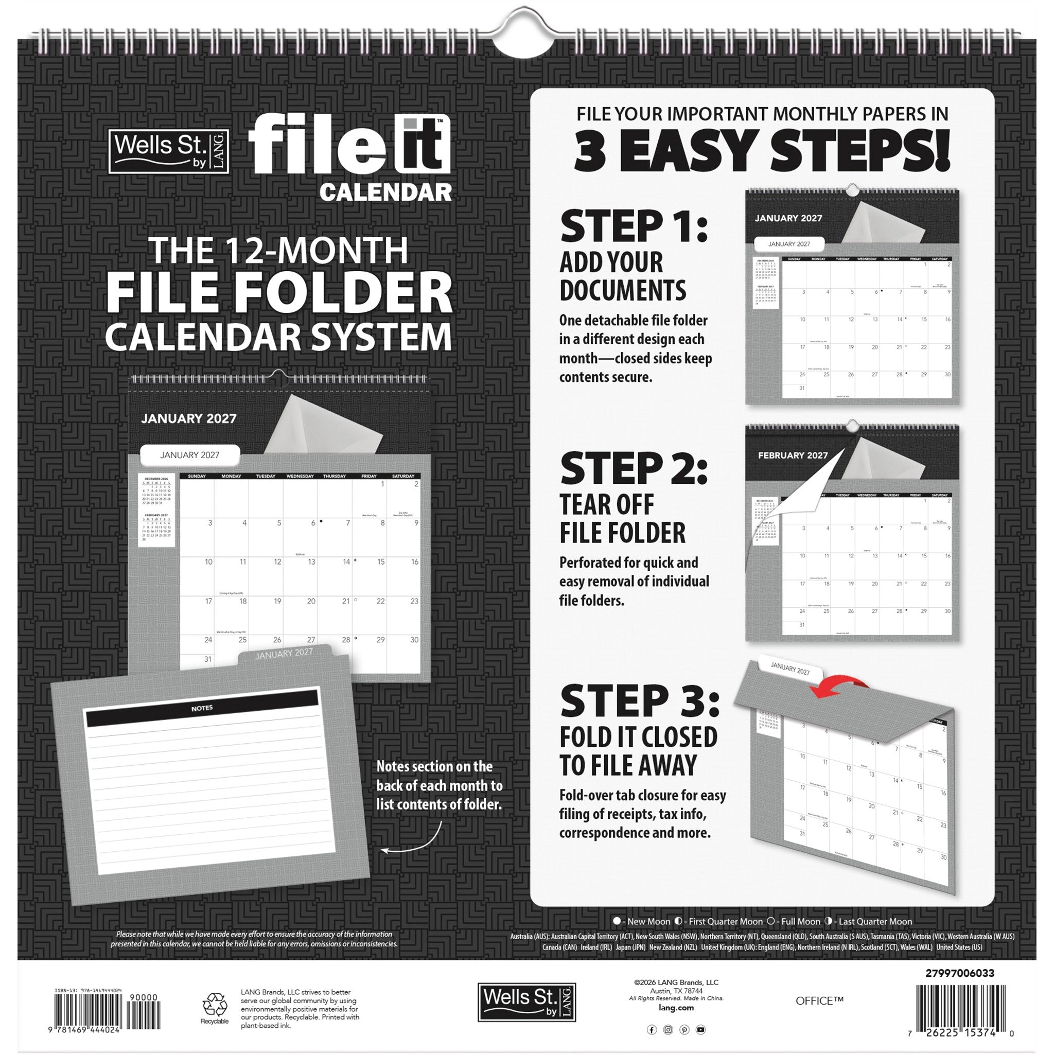 Calendrier mural Office File-It 2027