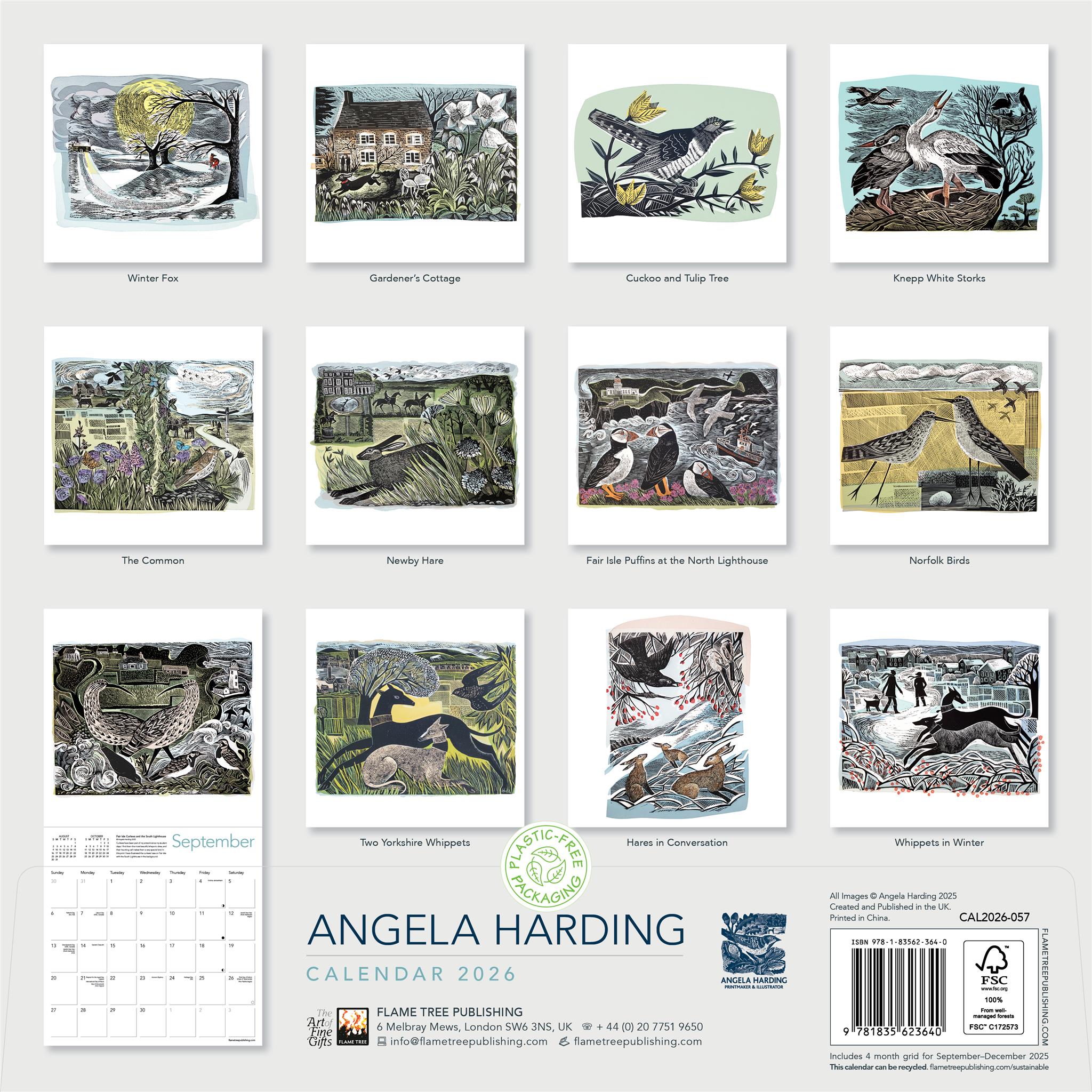 Calendrier mural Angela Harding 2026 - Disponible uniquement en ligne
