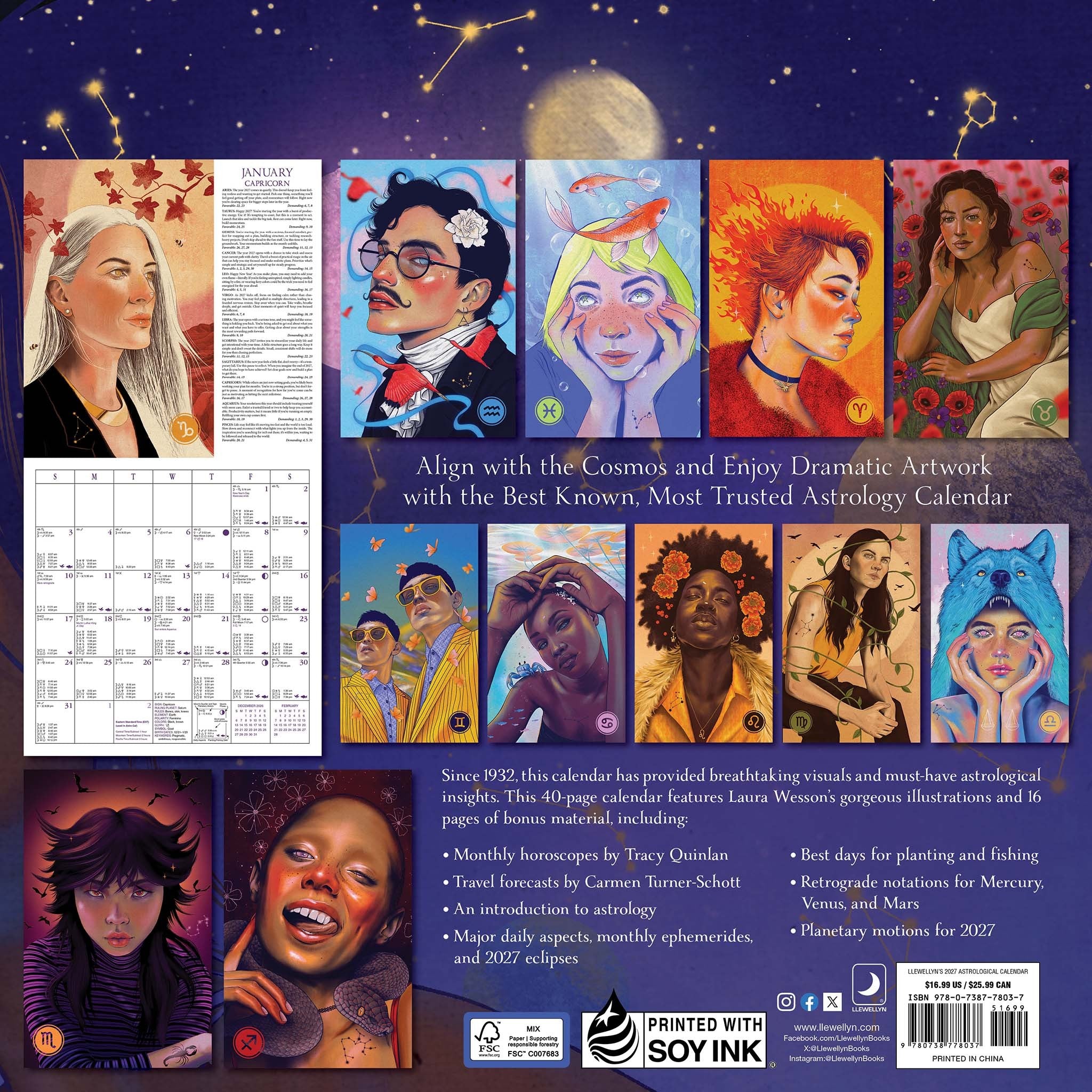 Astrological 2027 Wall Calendar