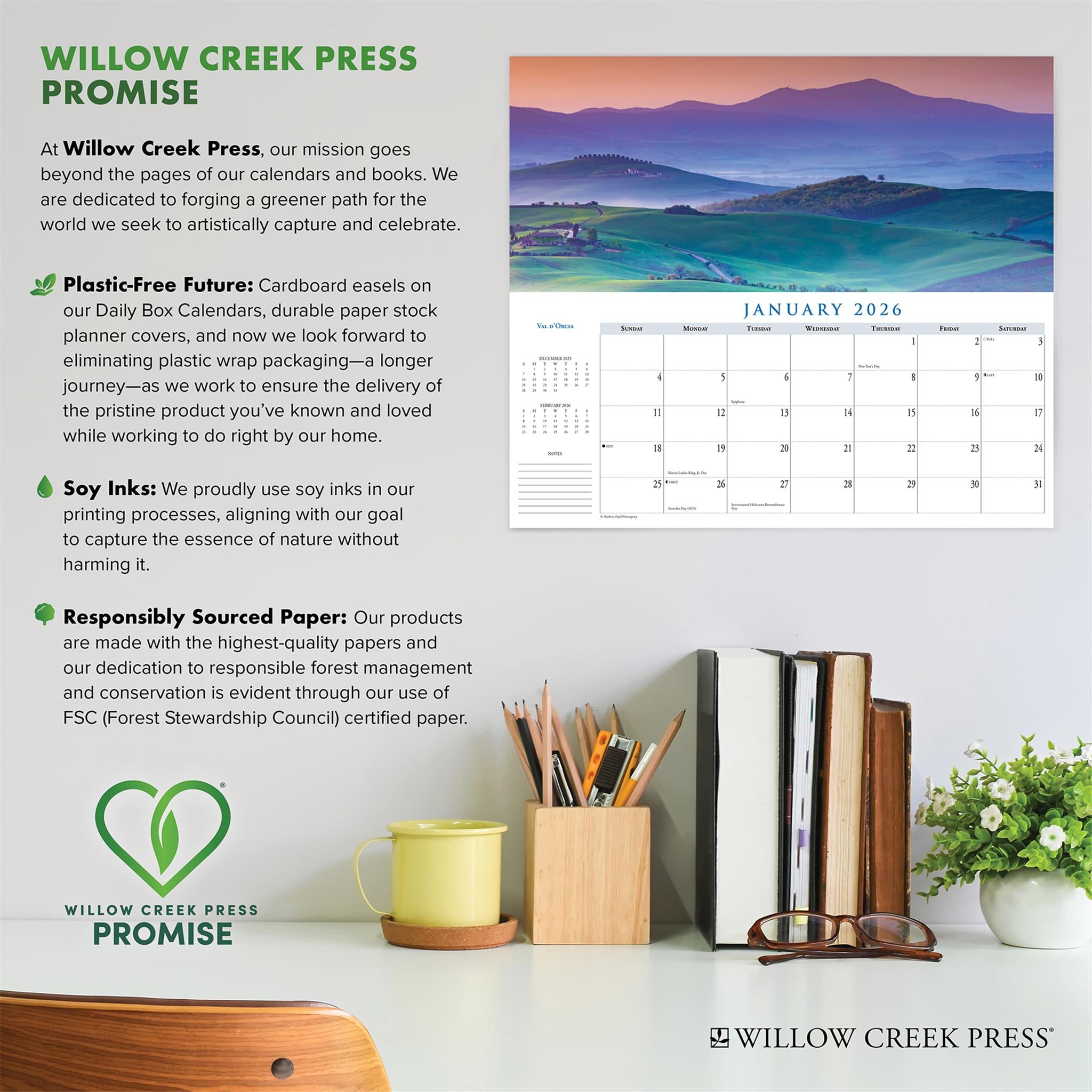 Italy Panoramic 2026 Slim Calendar