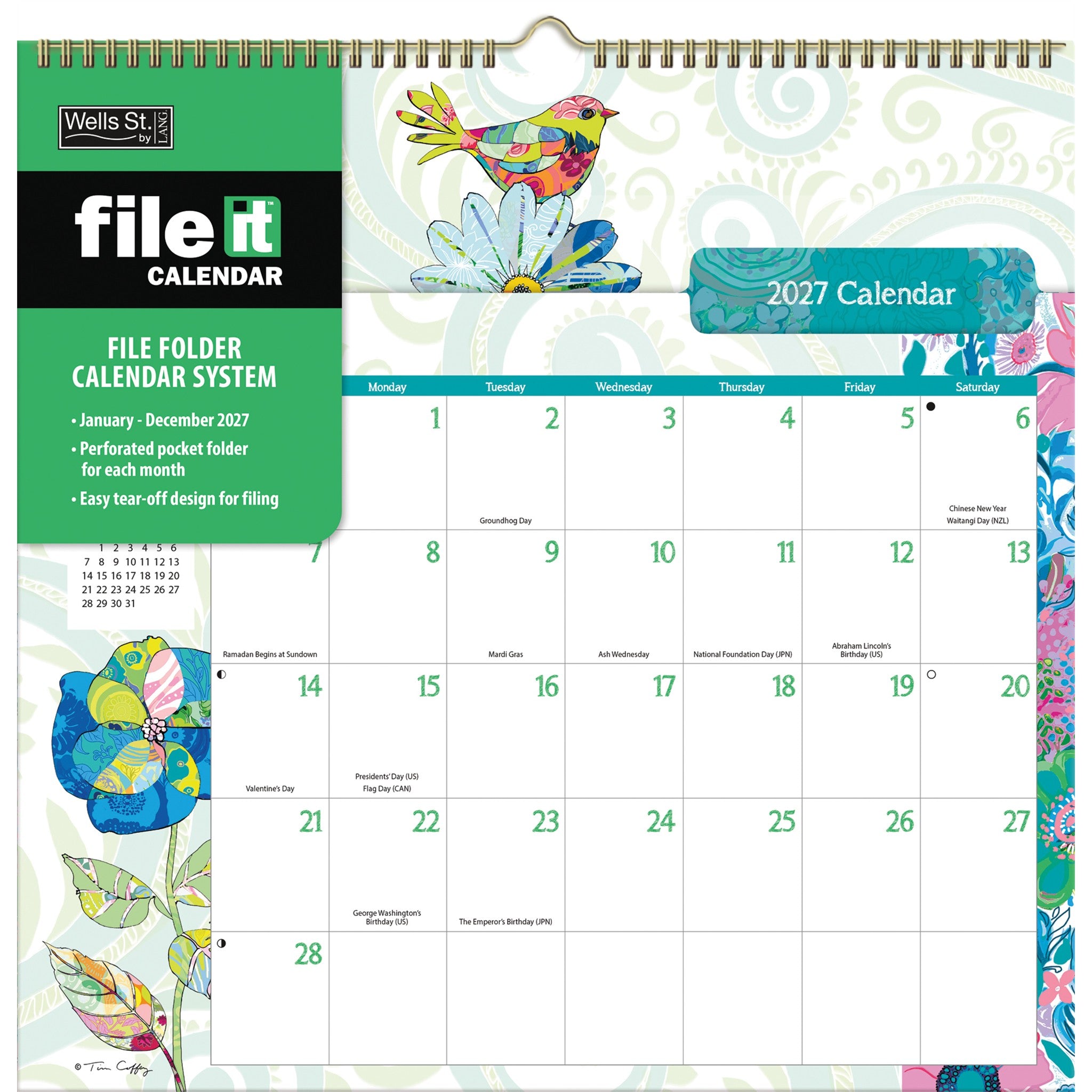 Calendrier mural Ladybird File-It 2027