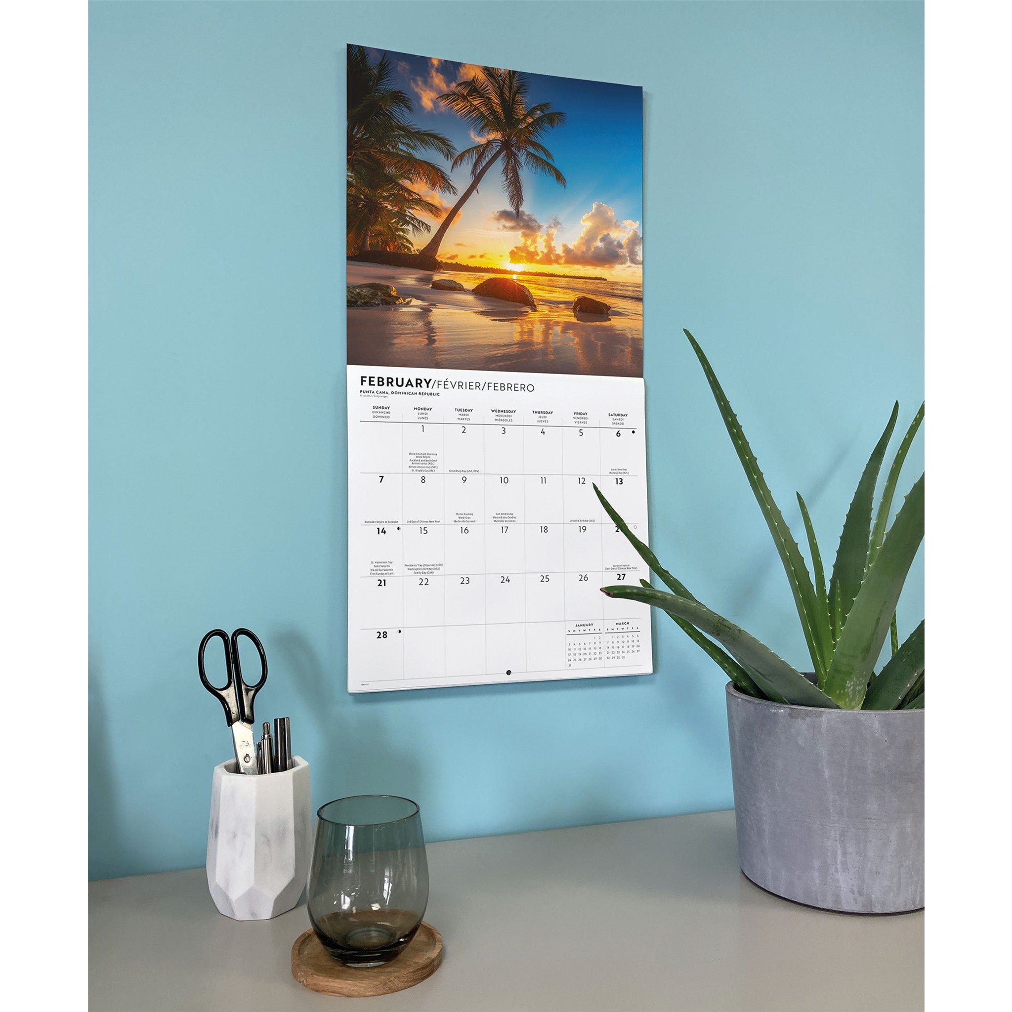 Calendrier mural Île Paradis 2027