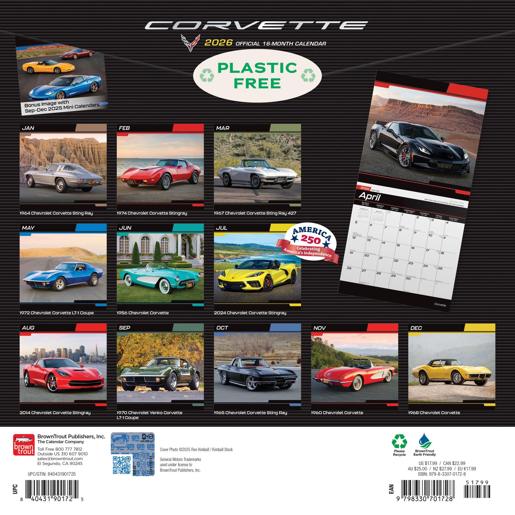 Calendrier mural Corvette 2026