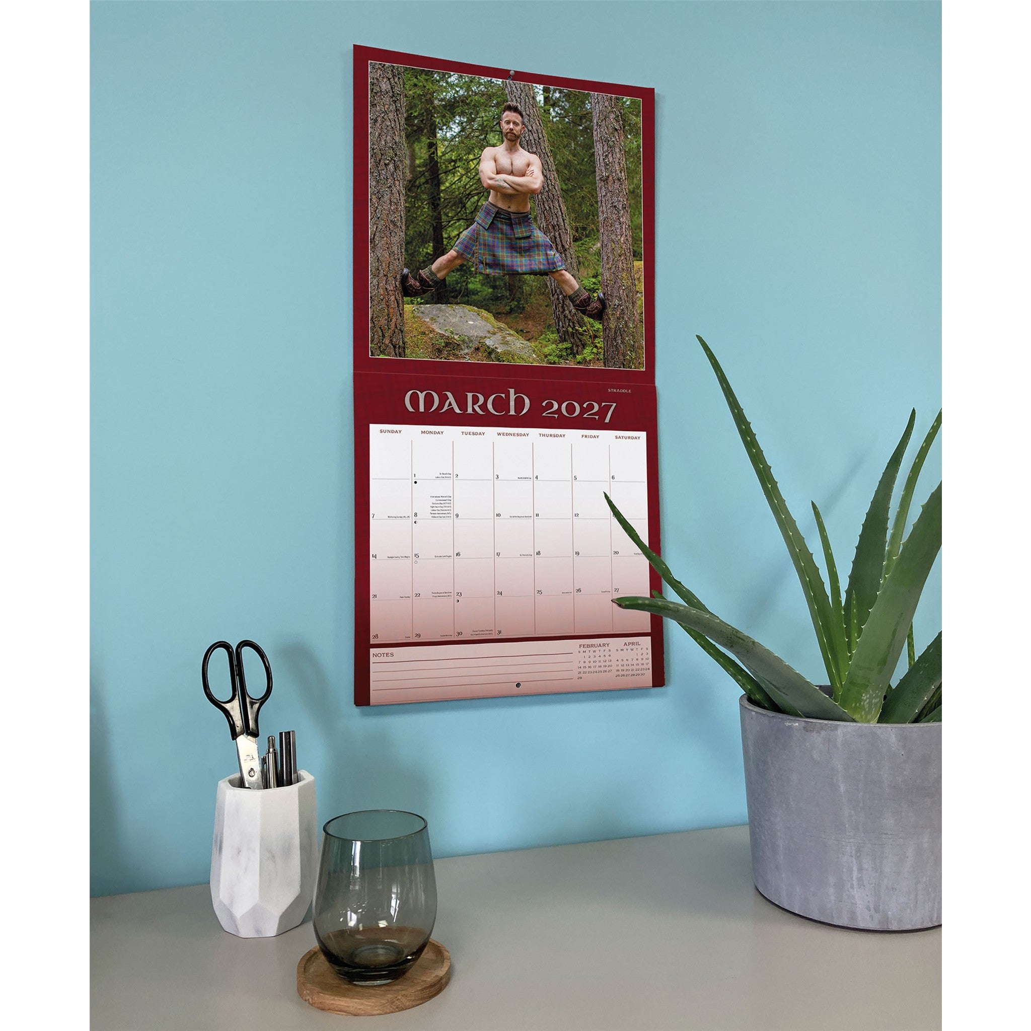 Calendrier mural Kilted Yoga 2027