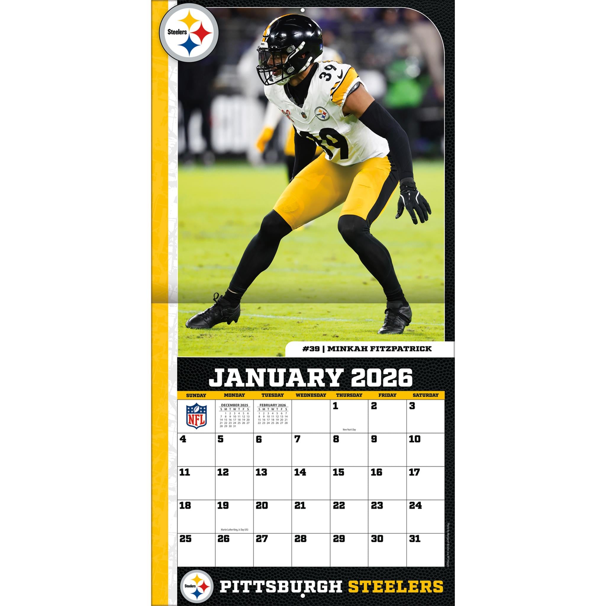 Calendrier mural 2026 des Steelers de Pittsburgh (NFL)
