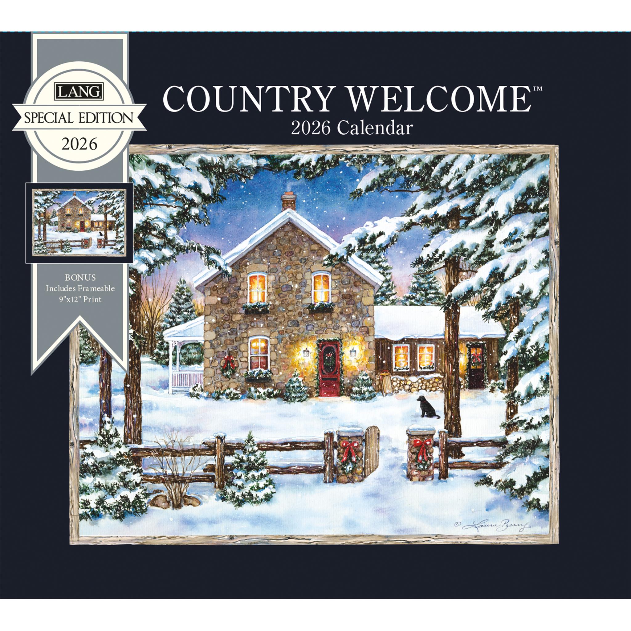 Calendrier mural Country Welcome 2026 Édition Spéciale Deluxe avec impression