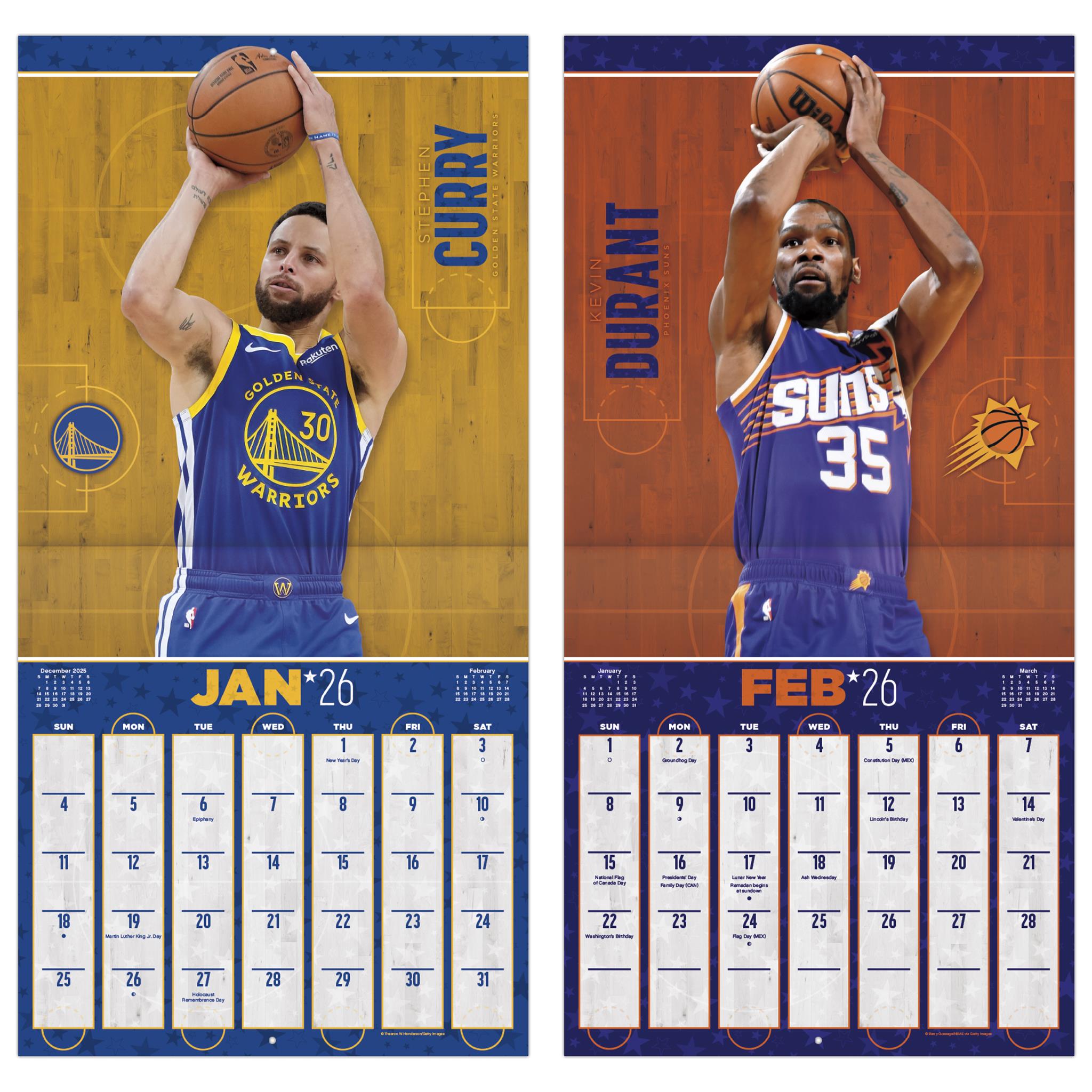 NBA Superstars 2026 Wall Calendar
