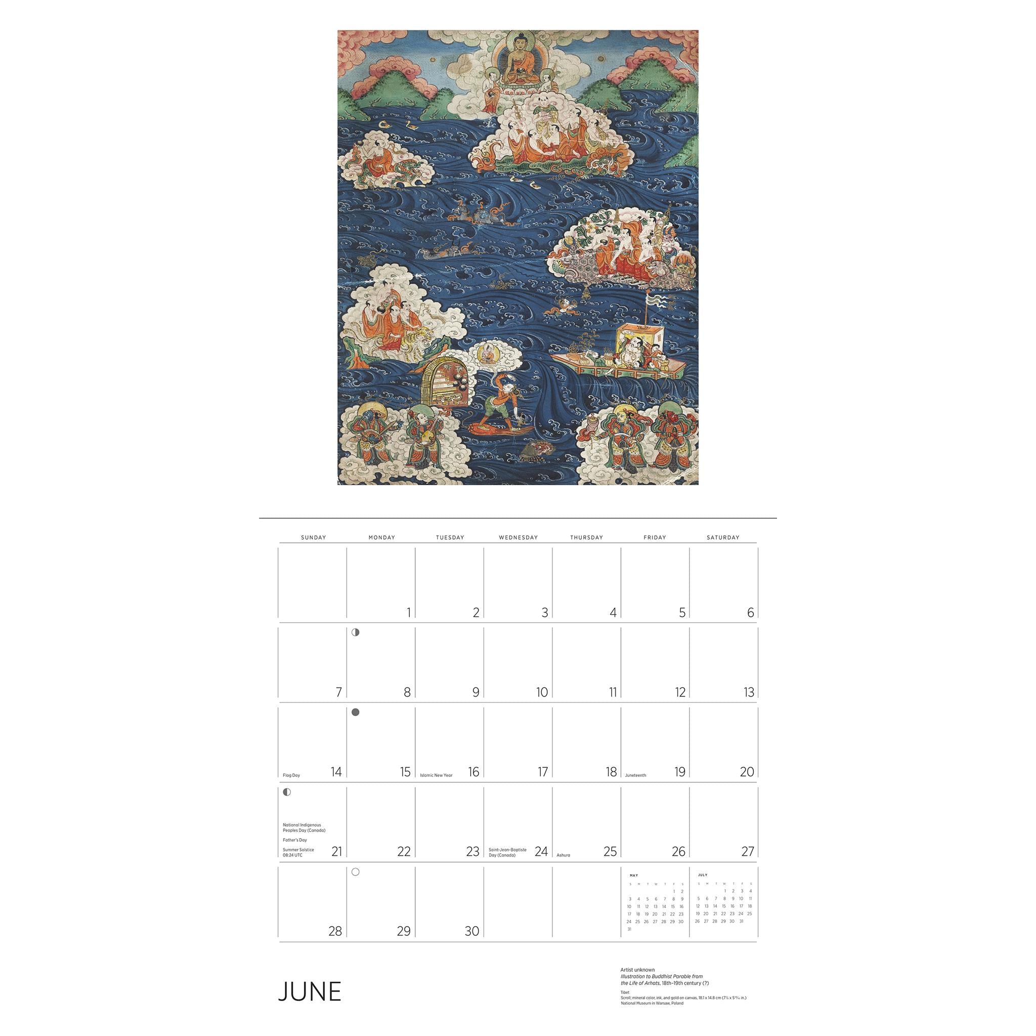 Enlightenment Buddhist Paintings 2026 Wall Calendar - Online Only