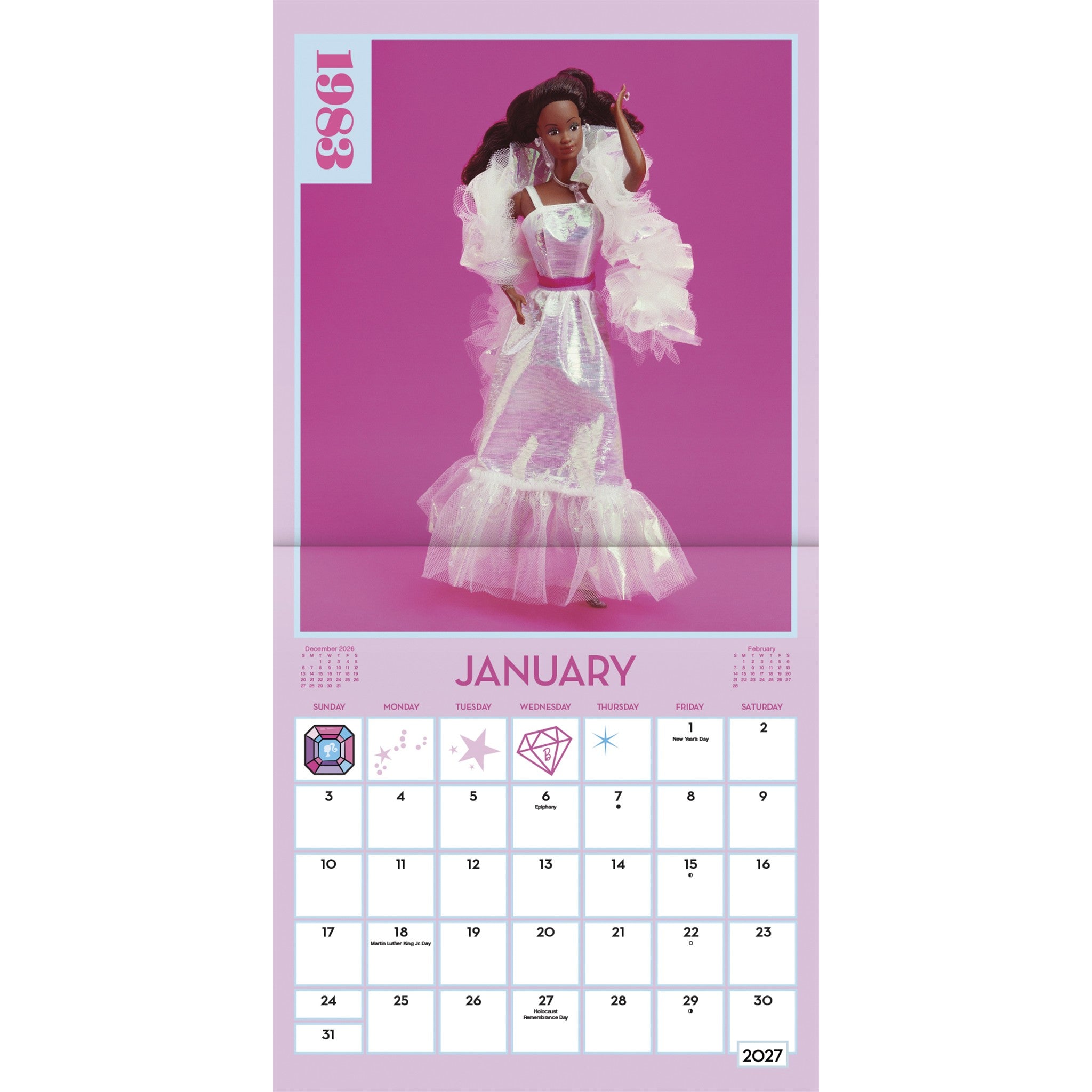 Barbie Vintage Dolls 2027 Wall Calendar