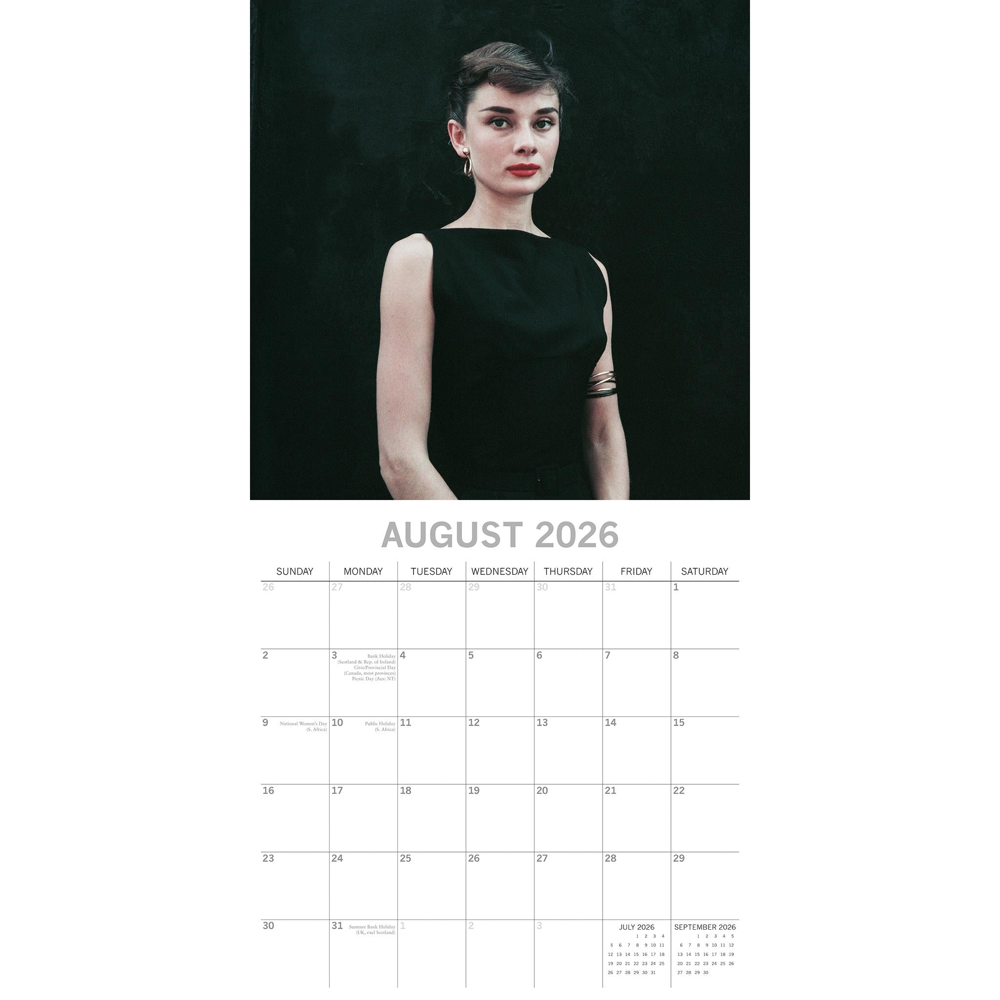 Calendrier mural Audrey Hepburn 2026
