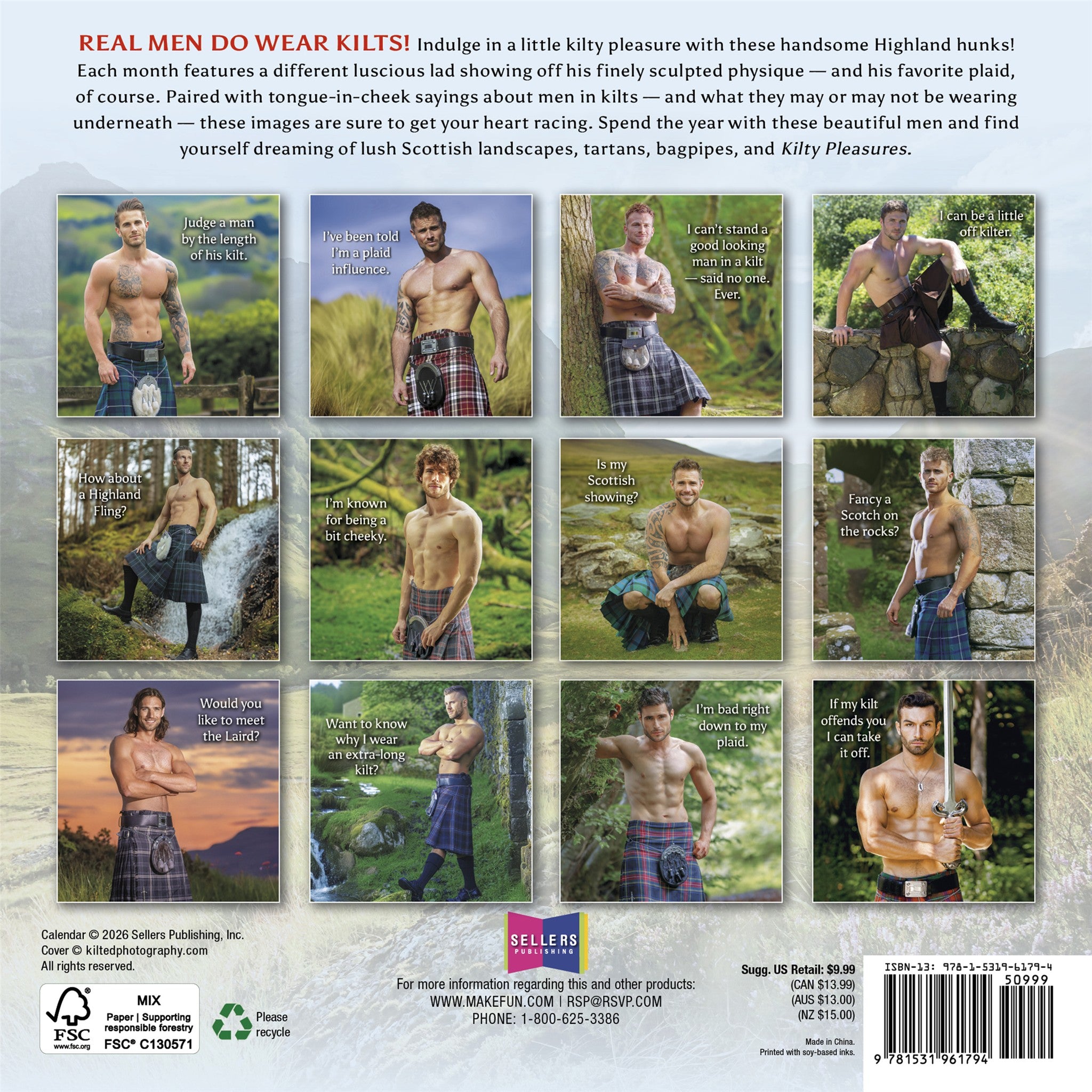 Kilty Pleasures 2027 Mini Calendar