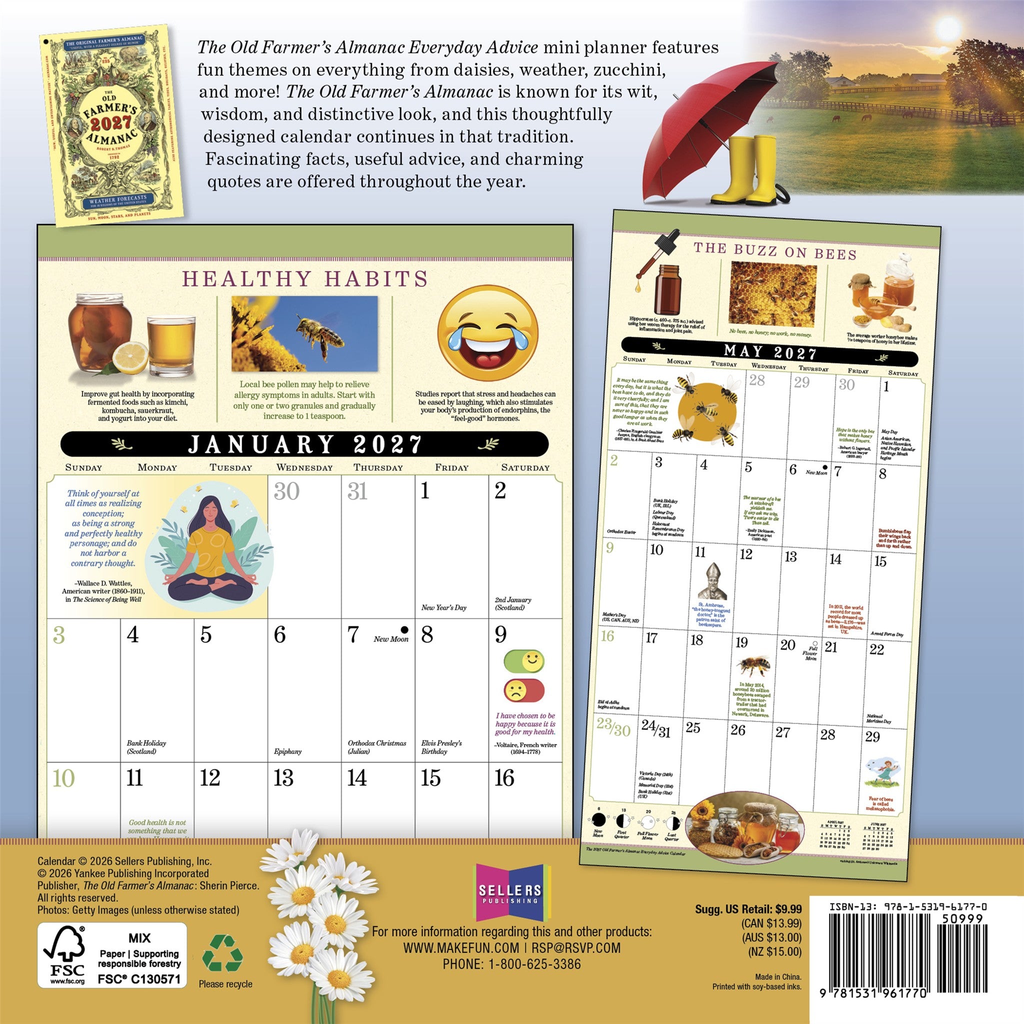 Old Farmer's Almanac Everyday Advice 2027 Mini Calendar