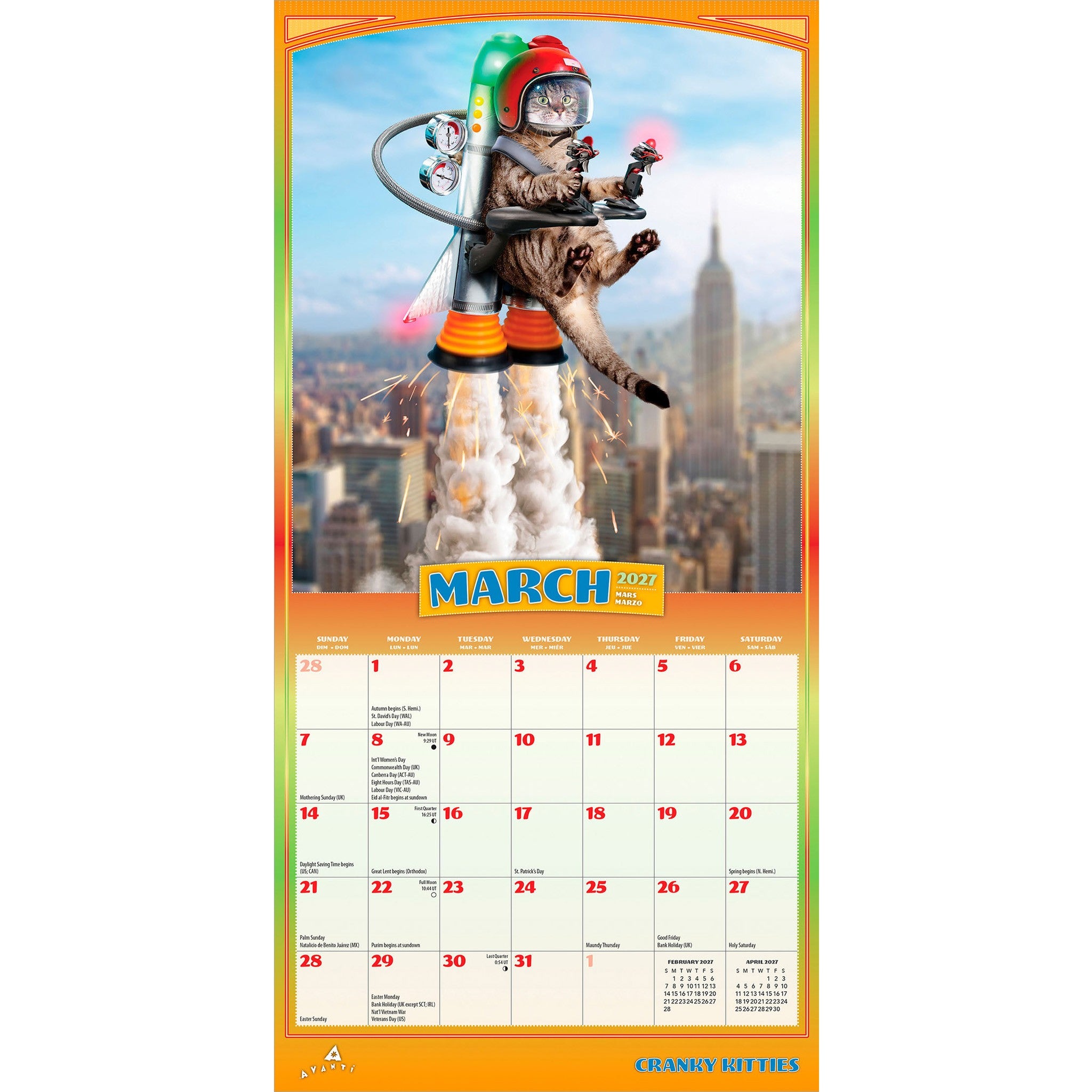 Avanti Cranky Kitties 2027 Mini Calendar