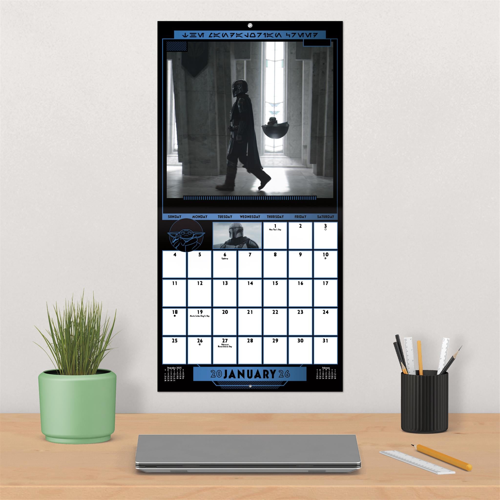 Star Wars Mandalorian 2026 Wall Calendar