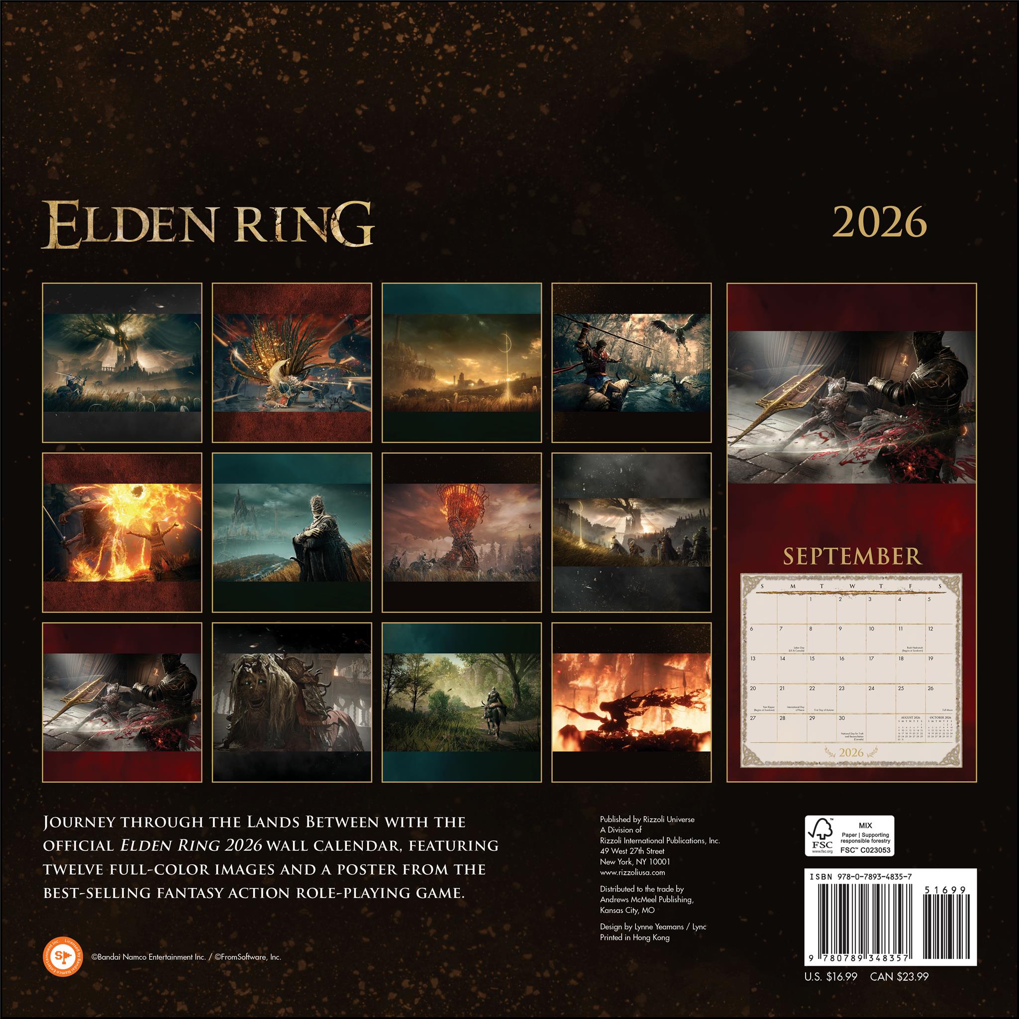 Calendrier mural Elden Ring Shadow Of The Erdtree 2026