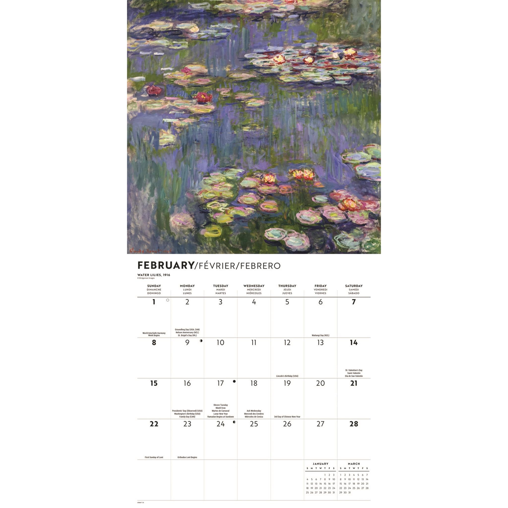 Calendrier mural Monet 2026