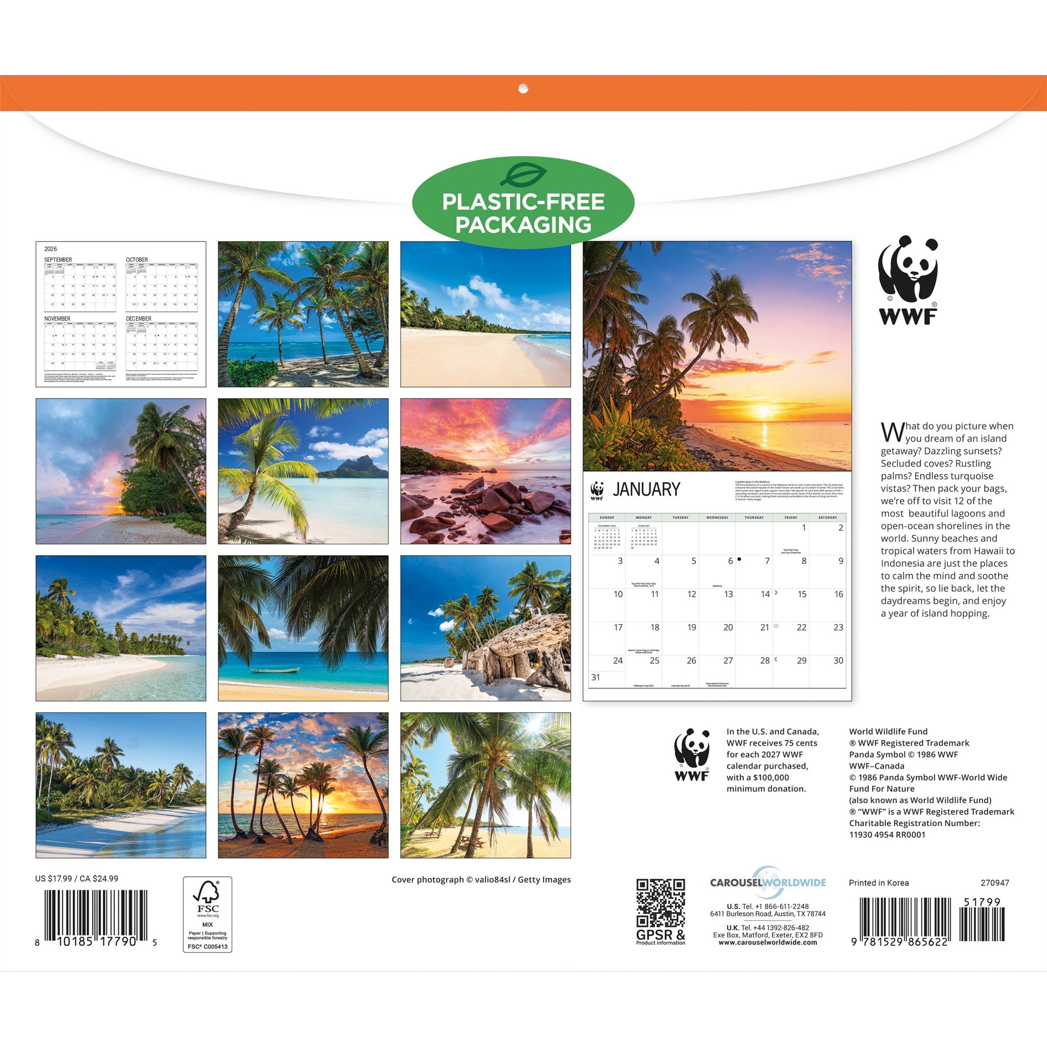 Calendrier mural 2027 WWF Îles