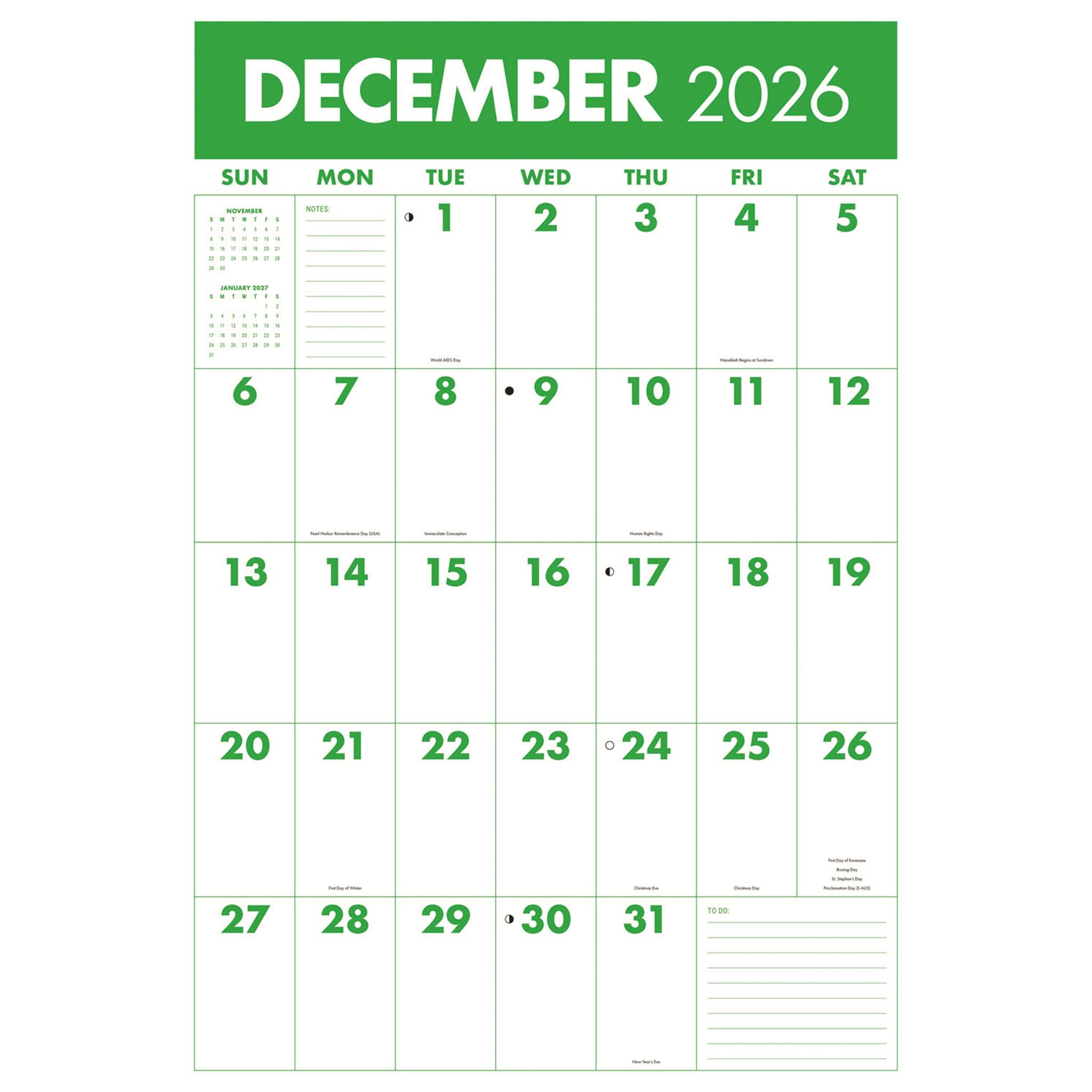 Calendrier mural Monster Grid Deluxe 2026