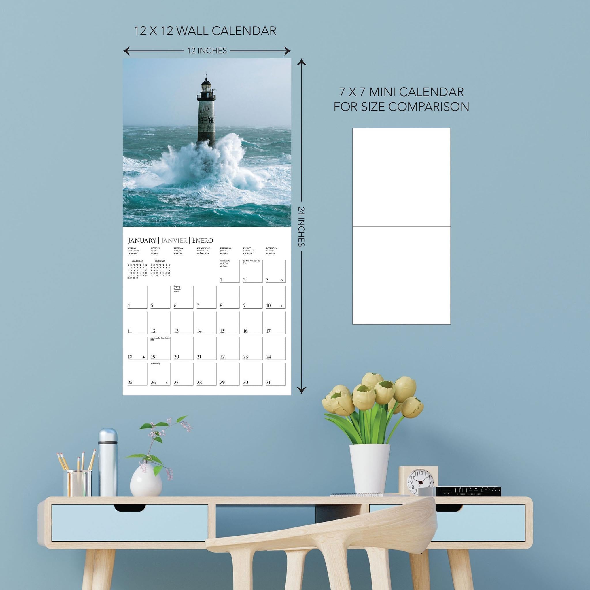 Calendrier mural Phares 2026 - Disponible uniquement en ligne