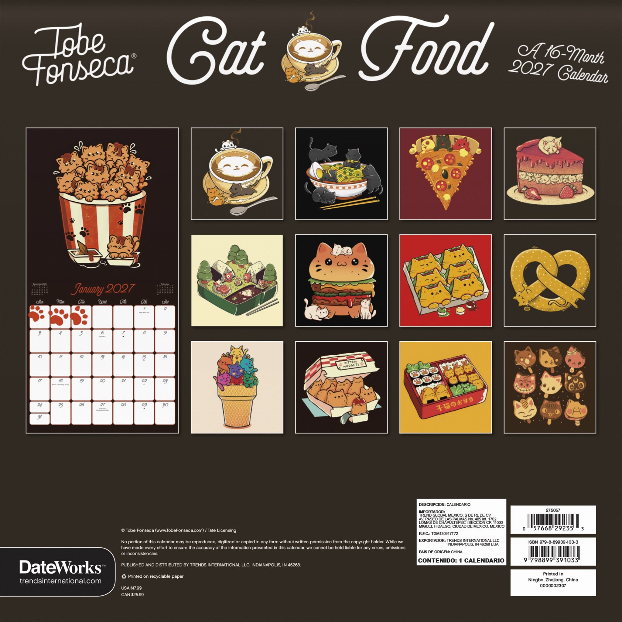 Cat Food 2027 Wall Calendar - Online Only