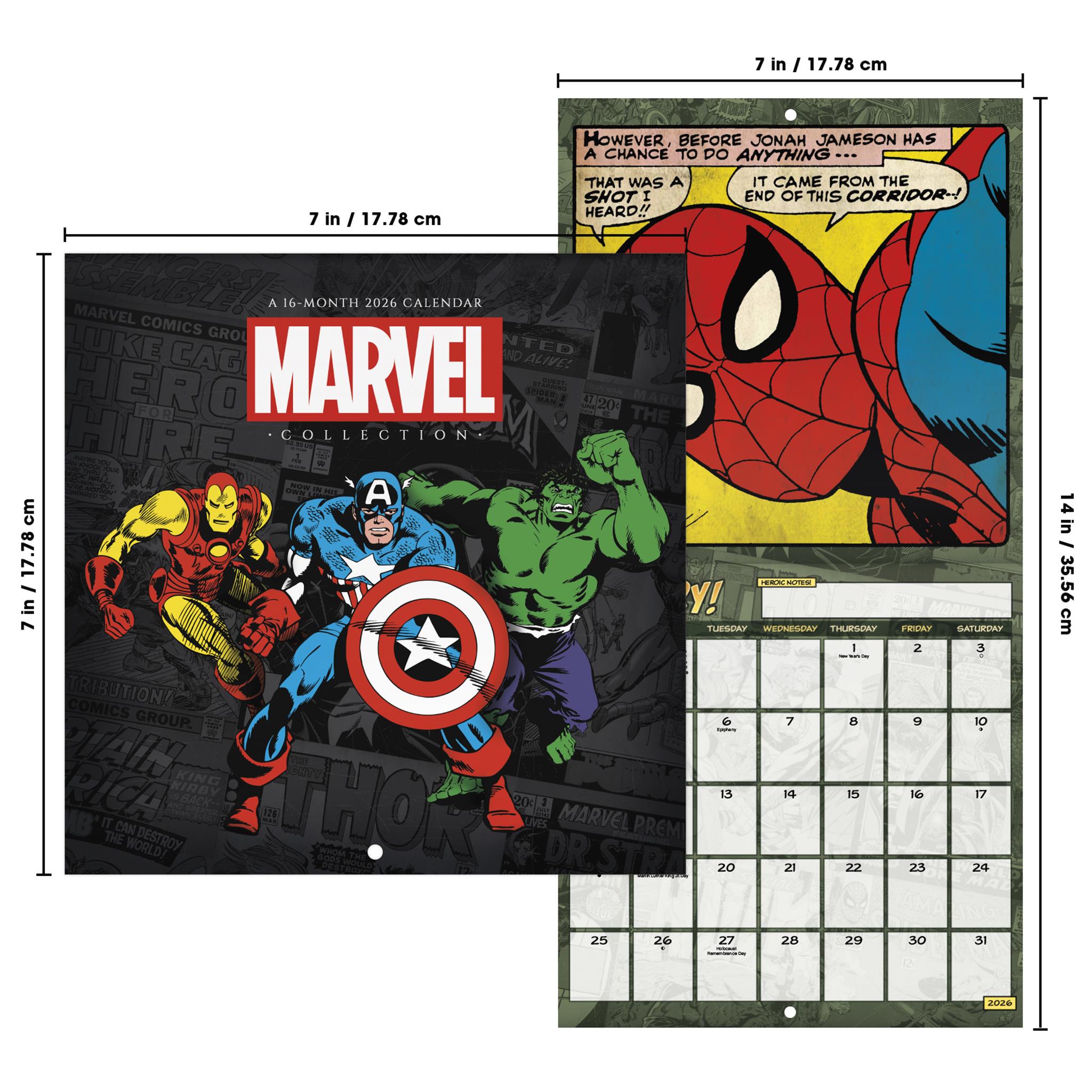 Mini-calendrier Marvel Comics 2026