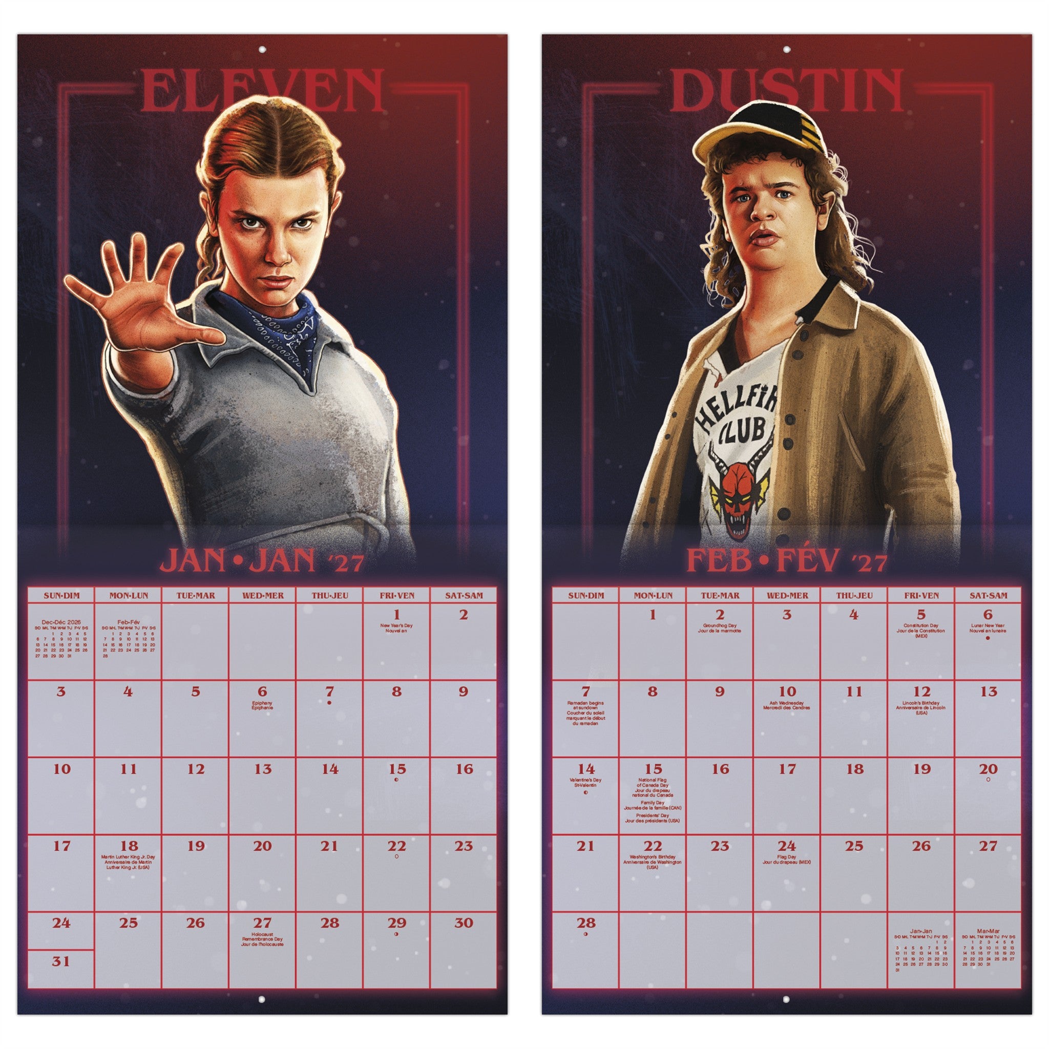 Stranger Things 2027 Wall Calendar