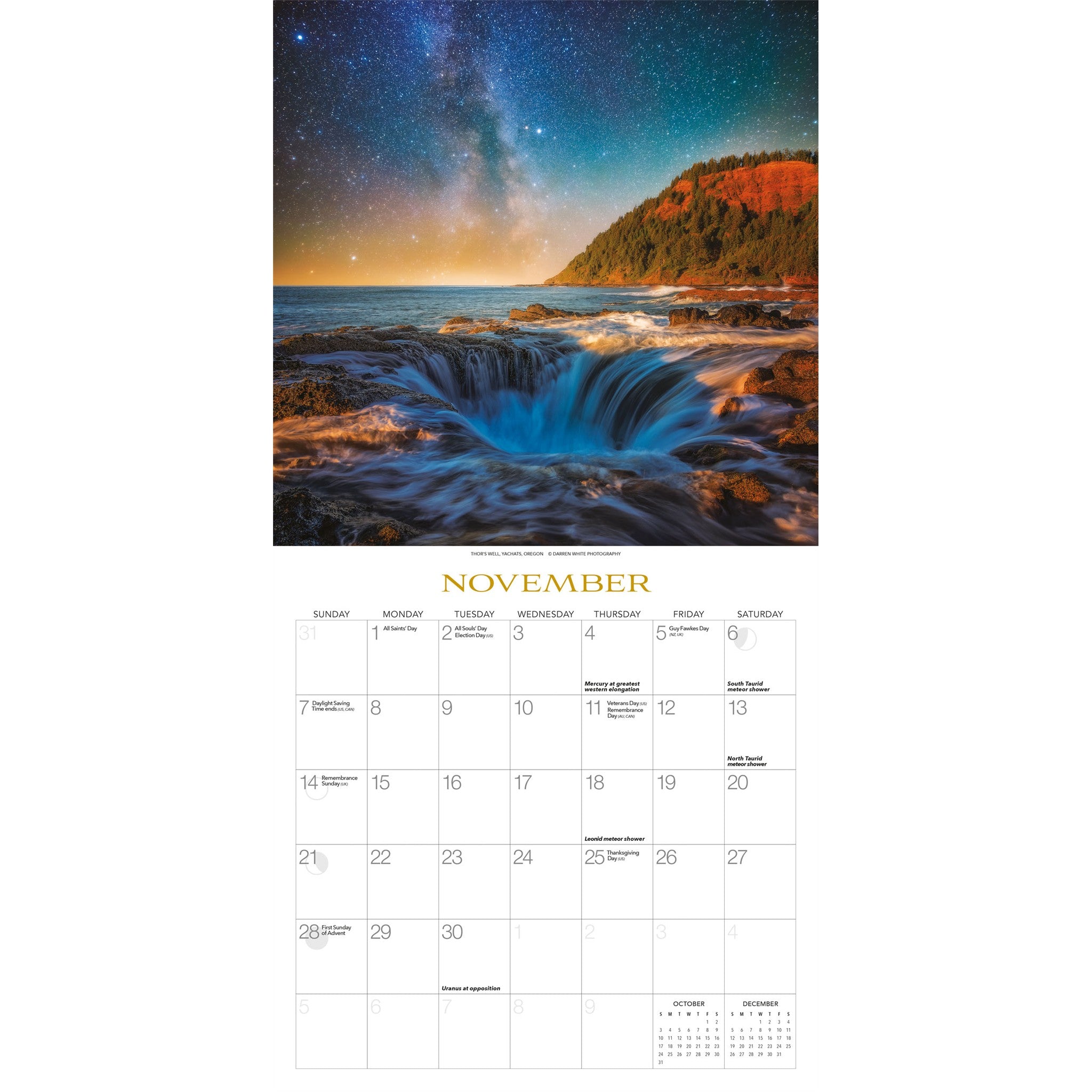 Calendrier mural Galaxie d'Étoiles 2027