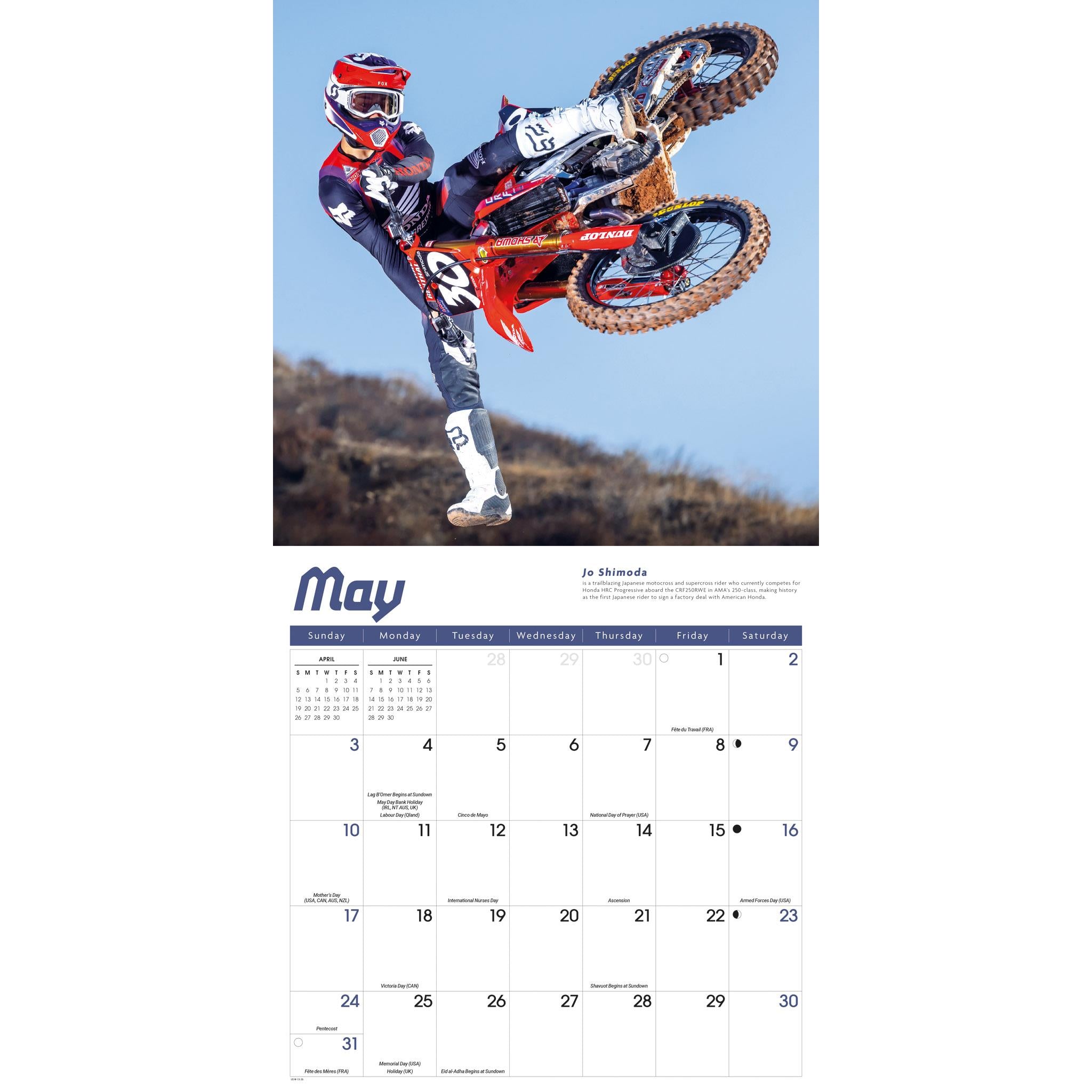 Calendrier mural Motocross 2026