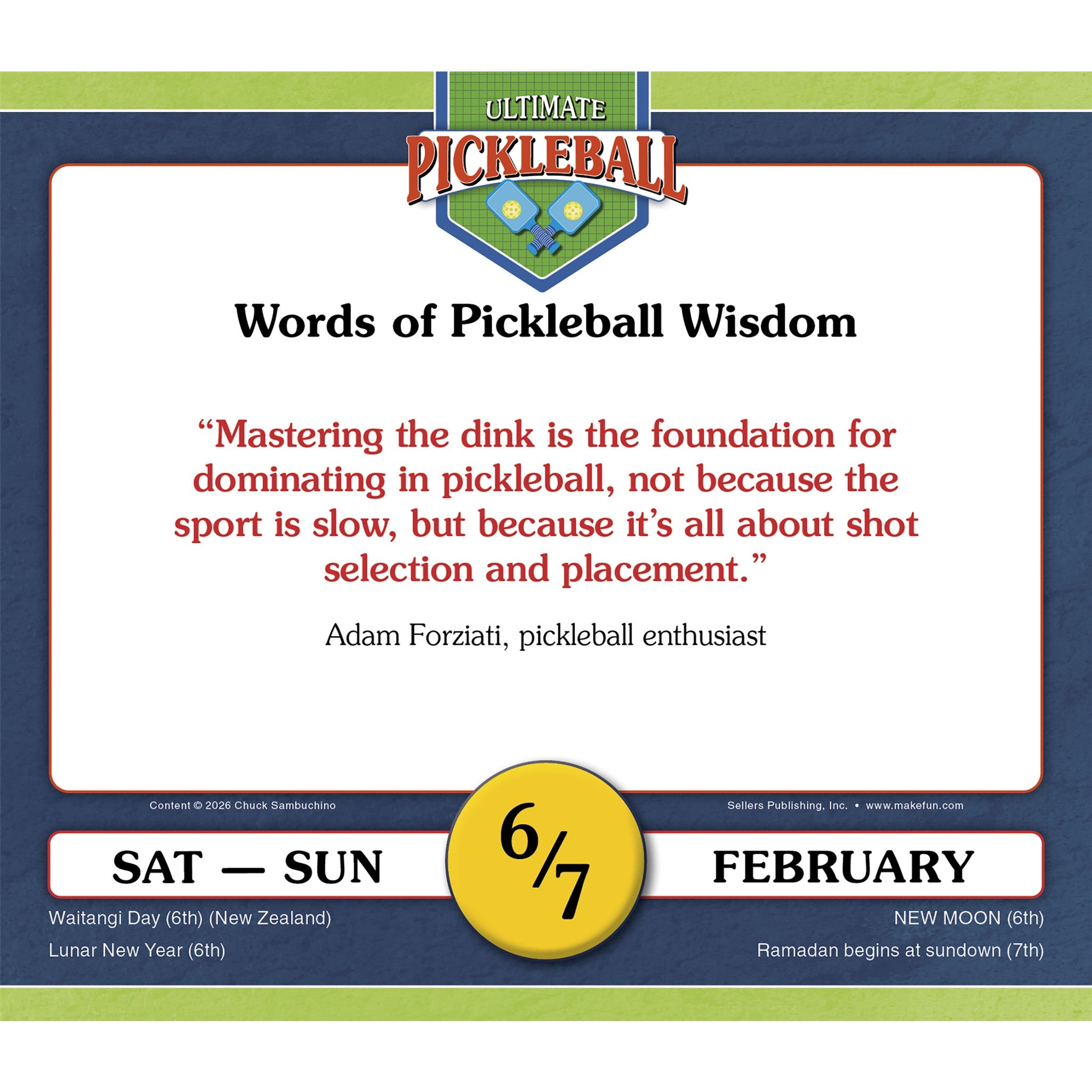 Ultimate Pickleball 2027 Box Calendar