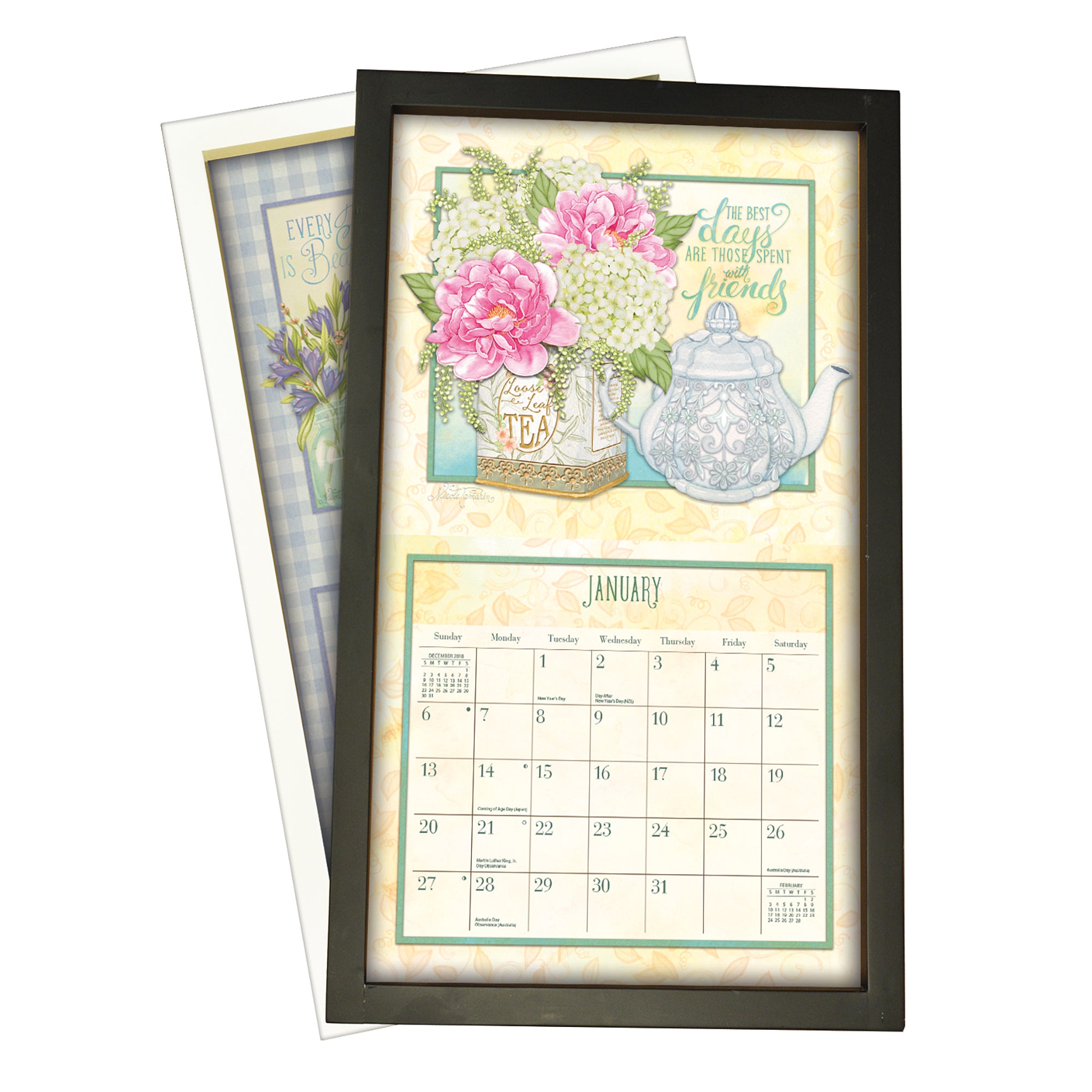 White Contemporary Wooden Calendar Frame - Online Only