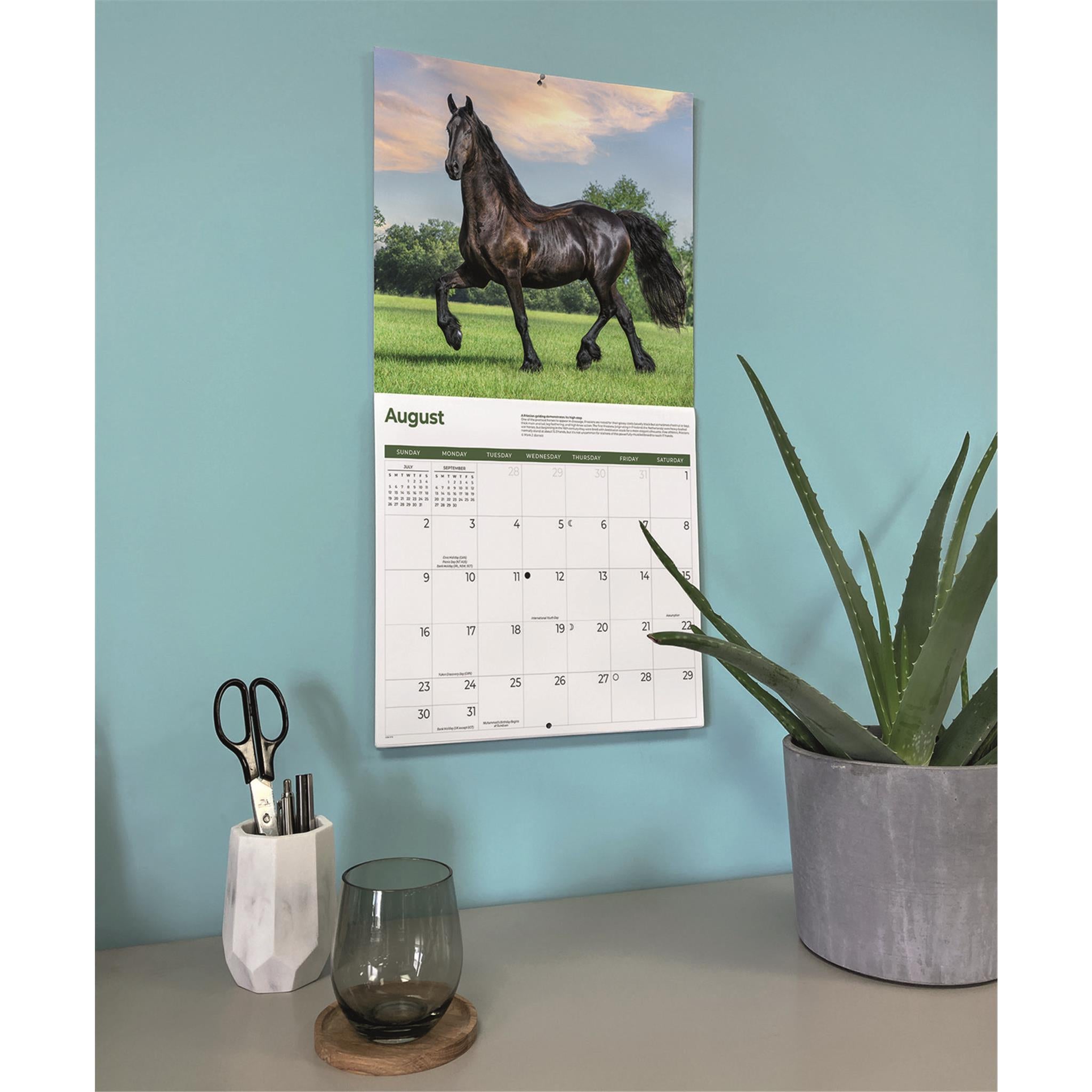 Calendrier mural Chevaux 2026