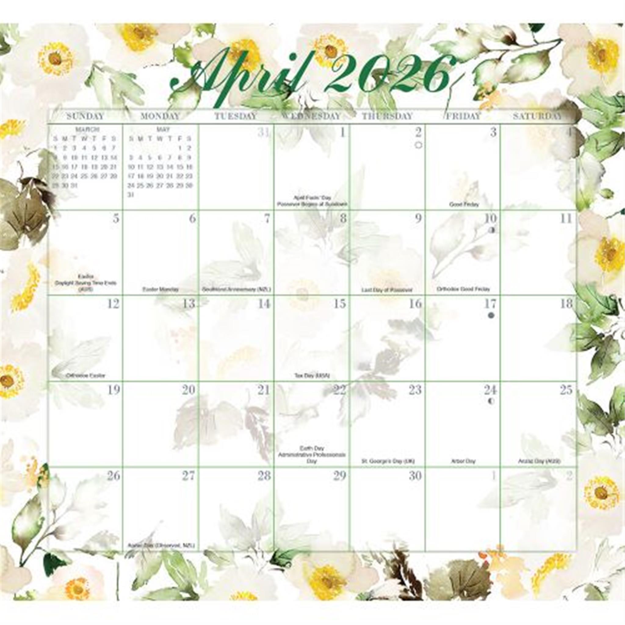 Calendrier mural exclusif Floral Jumbo Magic Grip 2025-2026