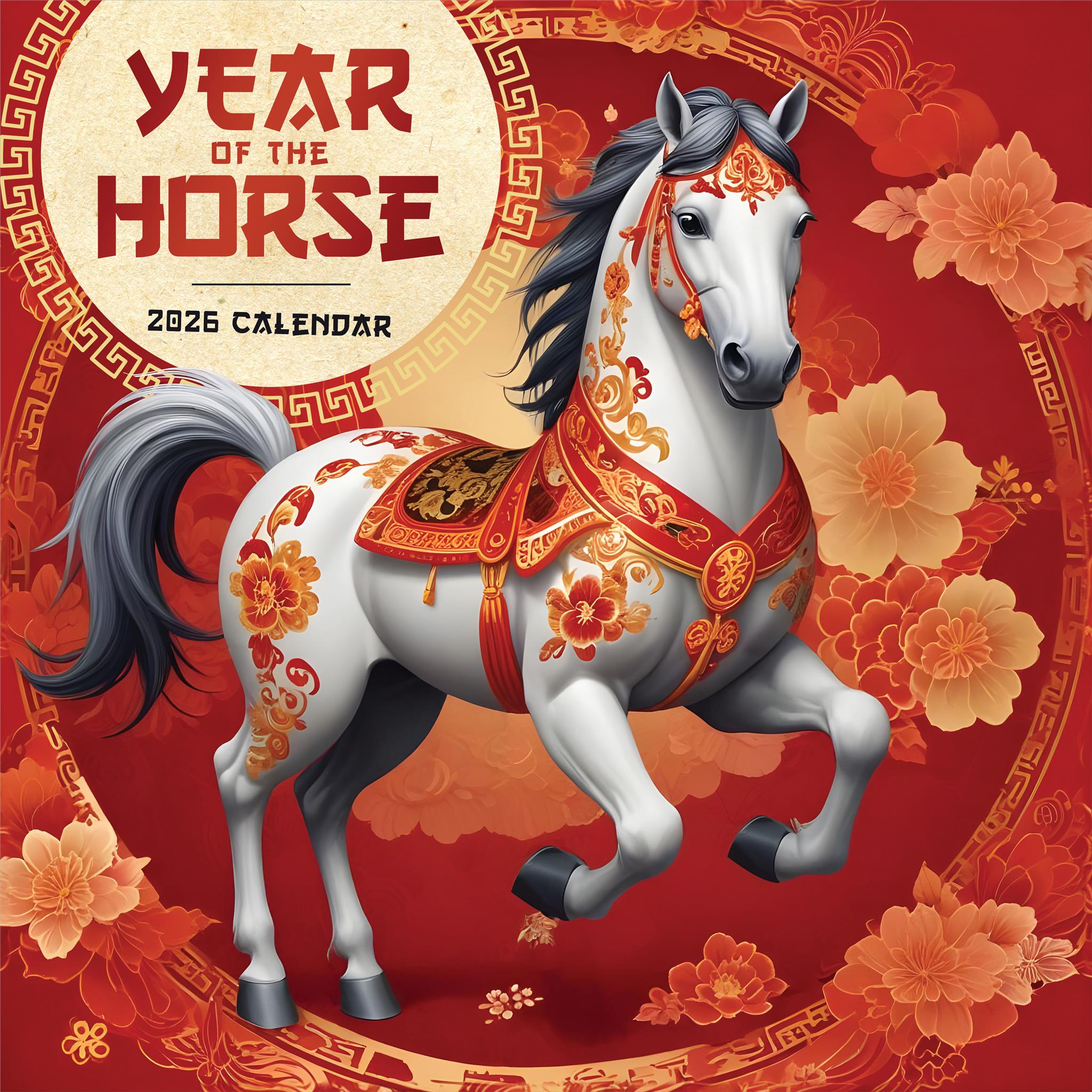 Calendrier mural Année du Cheval 2026 - Disponible uniquement en ligne