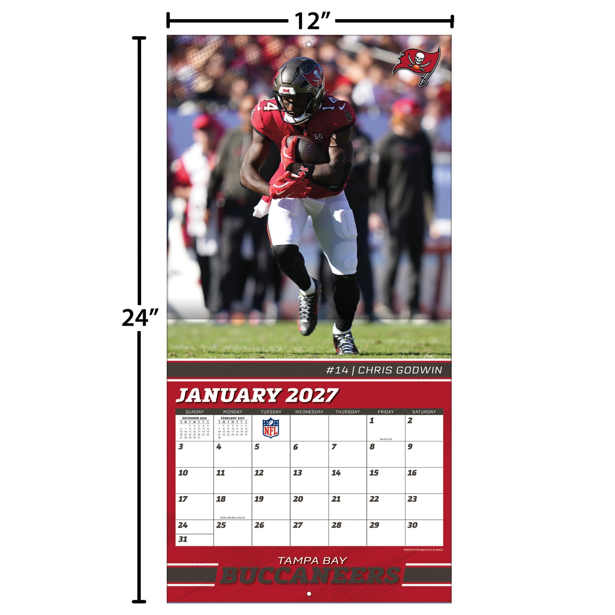 NFL Tampa Bay Buccaneers 2027 Wall Calendar - Online Only