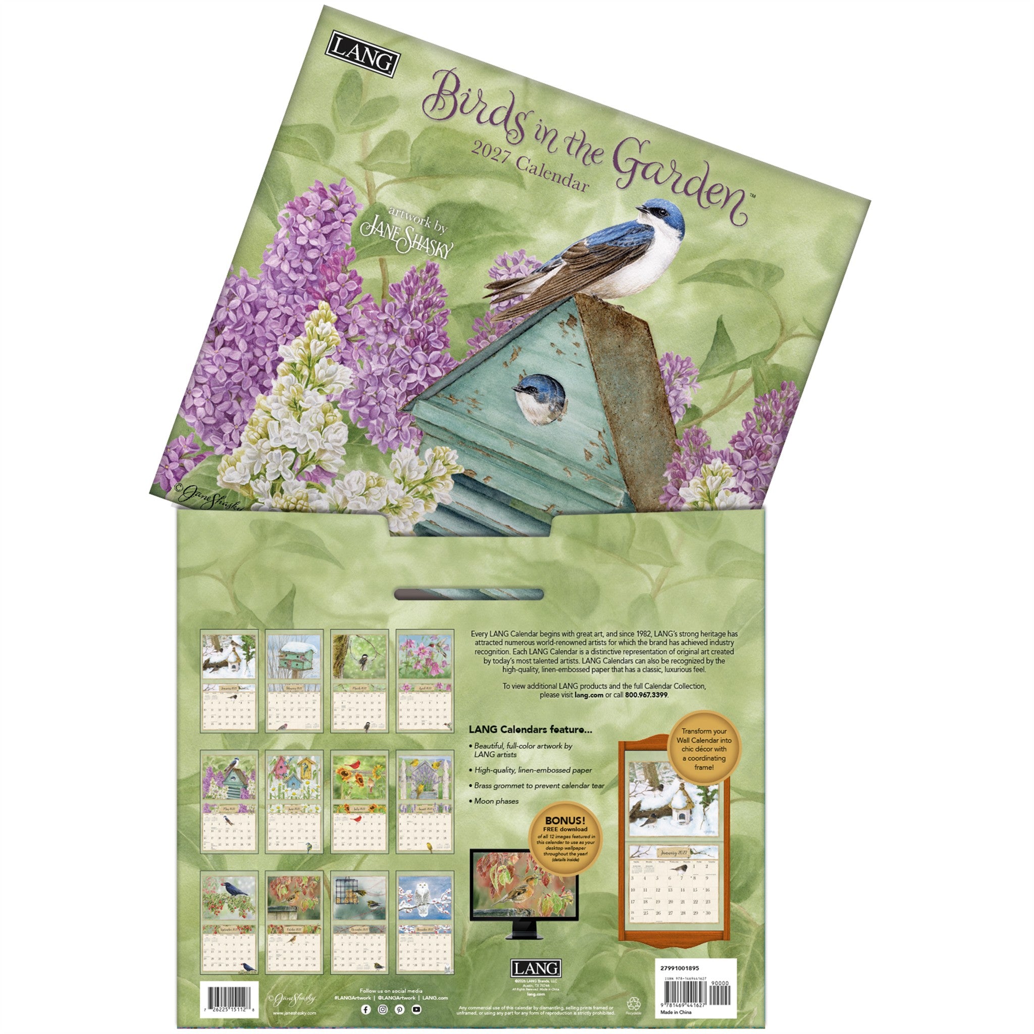 Calendrier mural 2027 Oiseaux du jardin - En ligne seulement