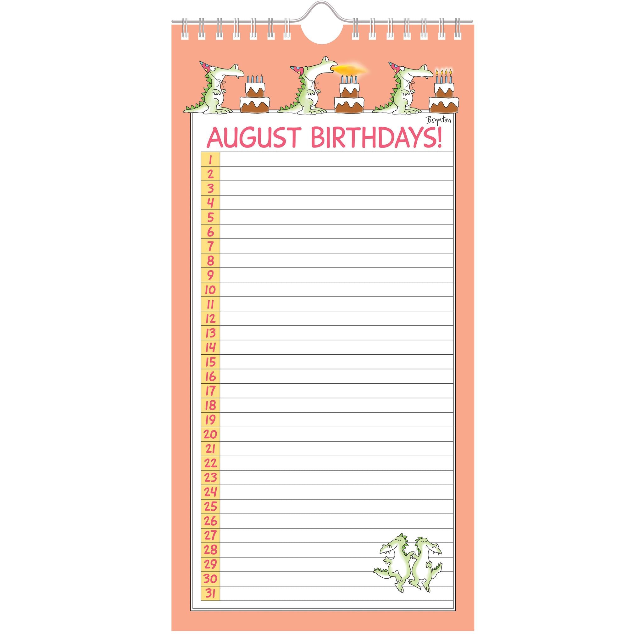 My Family and Friends Birthday (Undated) Slim Calendar