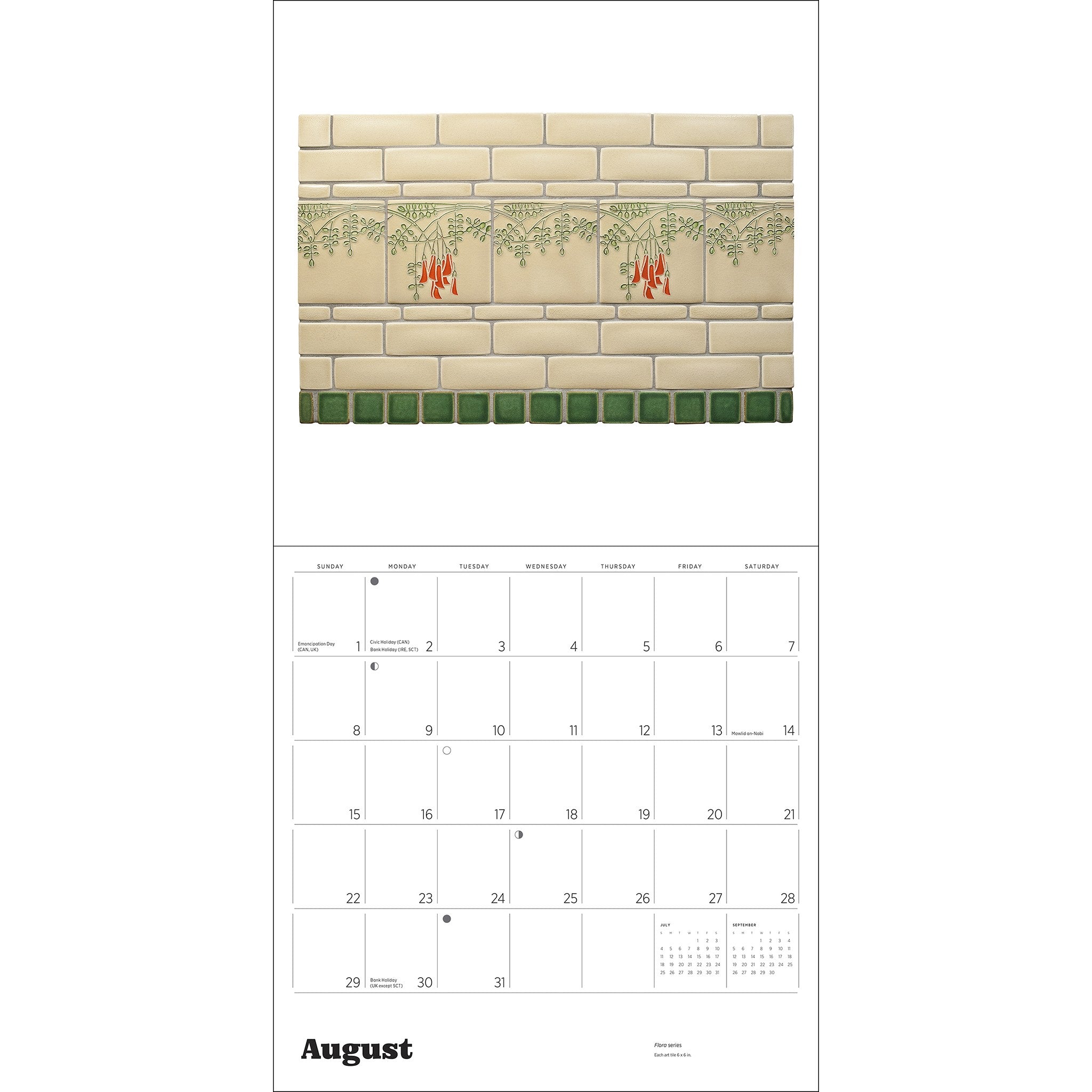Calendrier mural 2027 carreaux Arts & Crafts - En ligne seulement