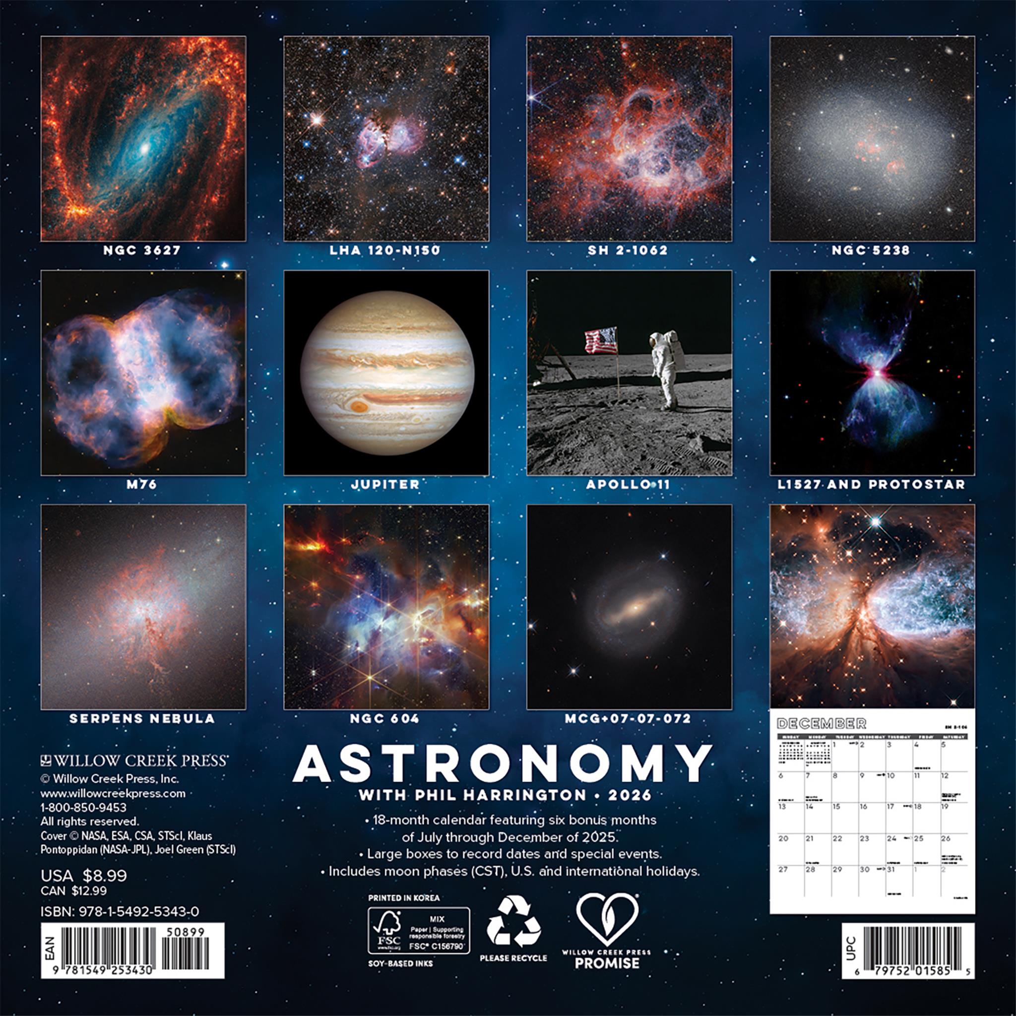 Mini-calendrier astronomique 2026 - Disponible uniquement en ligne
