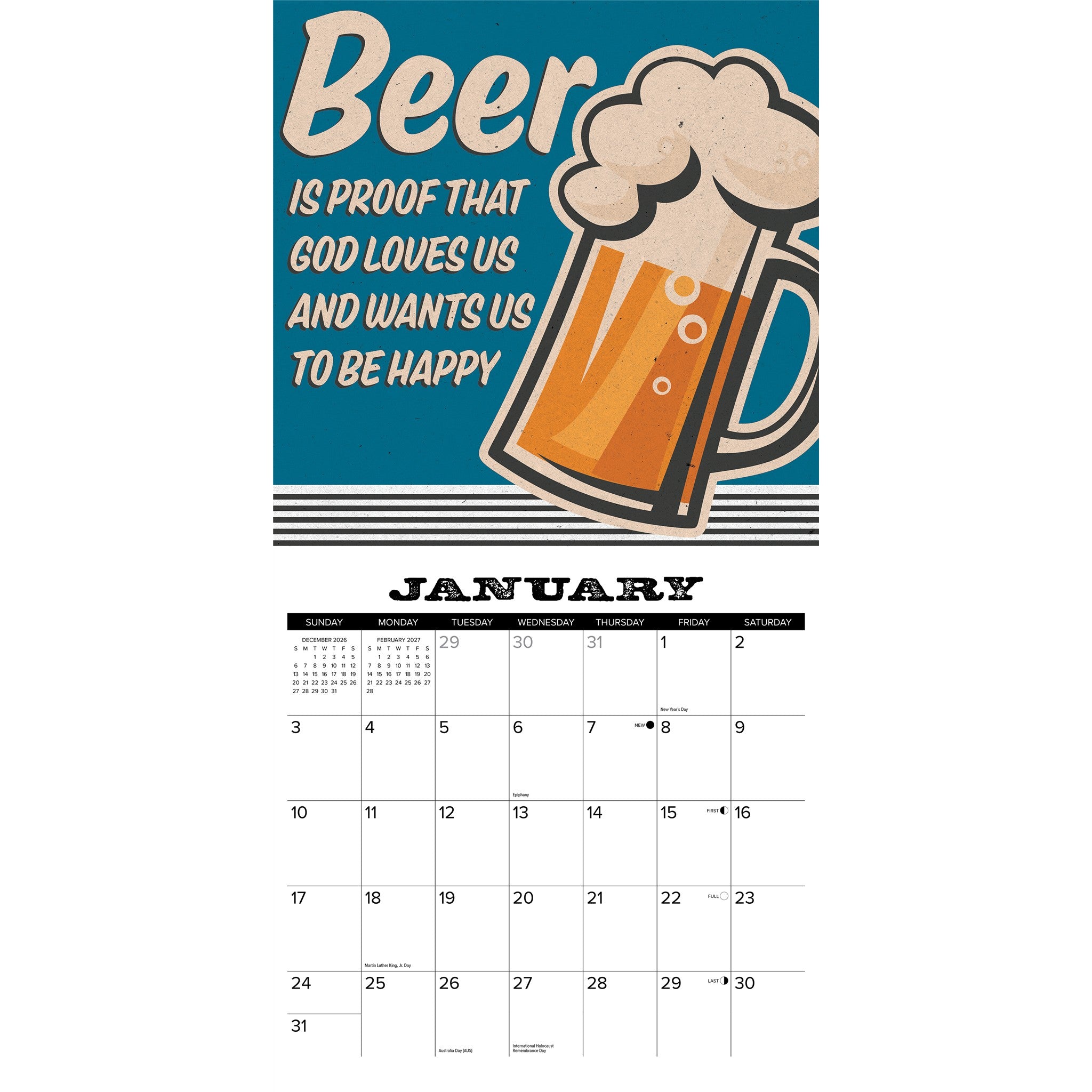 Beer—Through the Years 2027 Wall Calendar